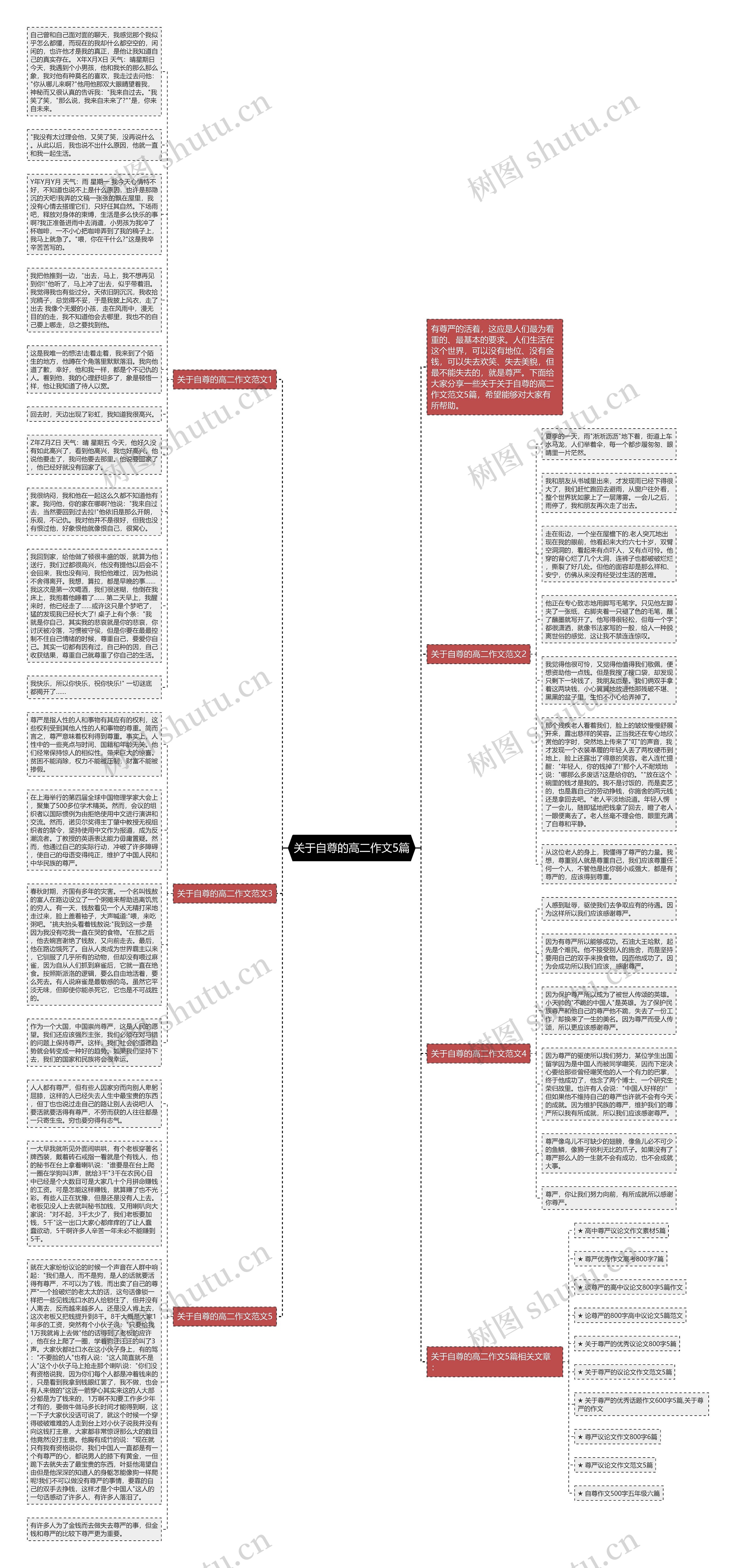 关于自尊的高二作文5篇思维导图高清图 关于自尊的高二作文5篇思维导图