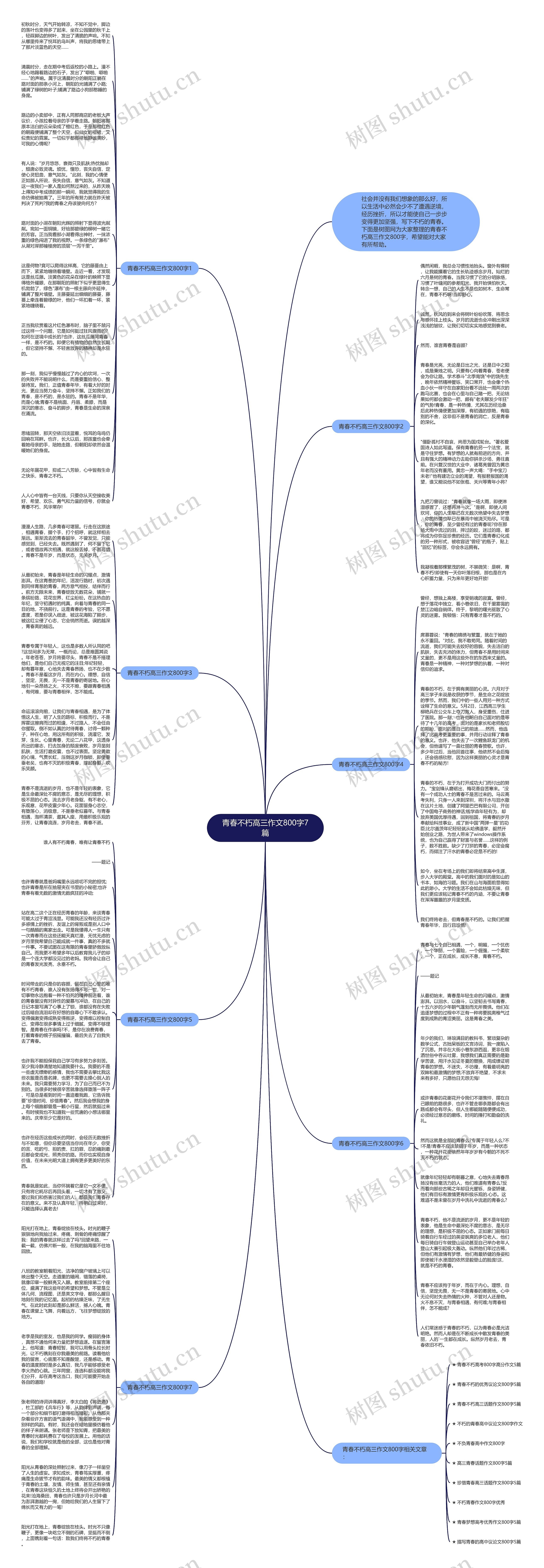 青春不朽高三作文800字7篇思维导图