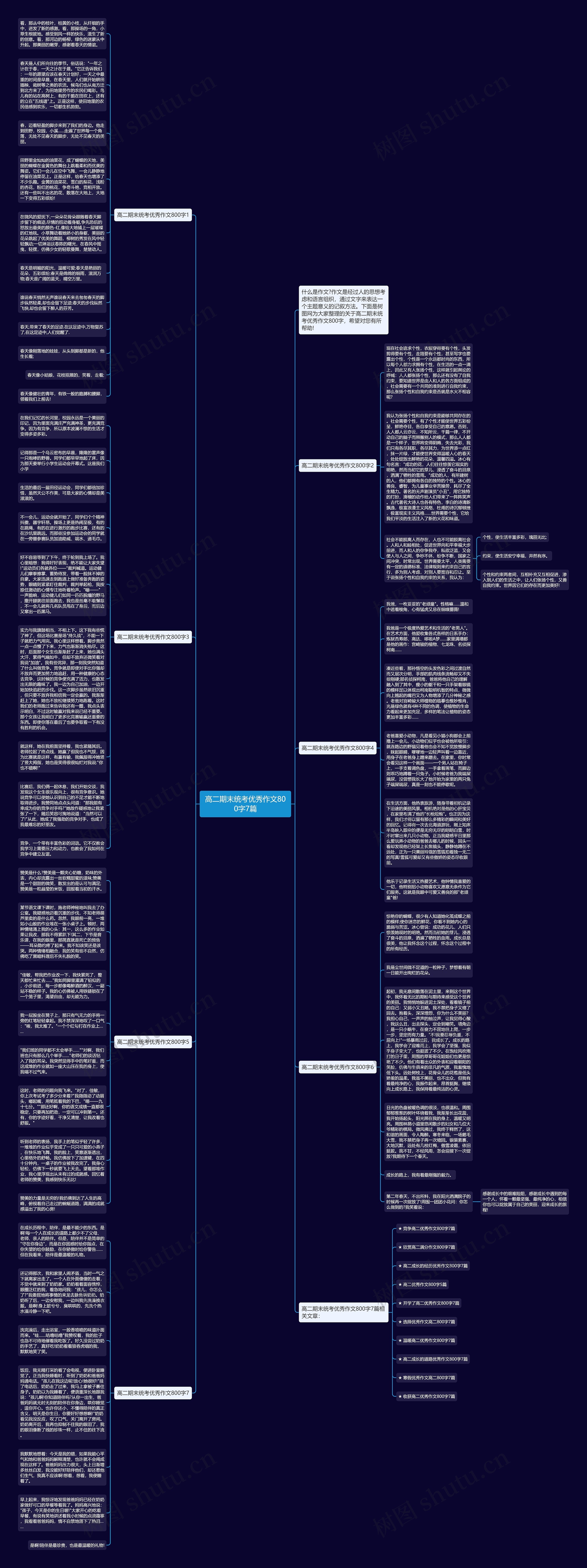 高二期末统考优秀作文800字7篇思维导图