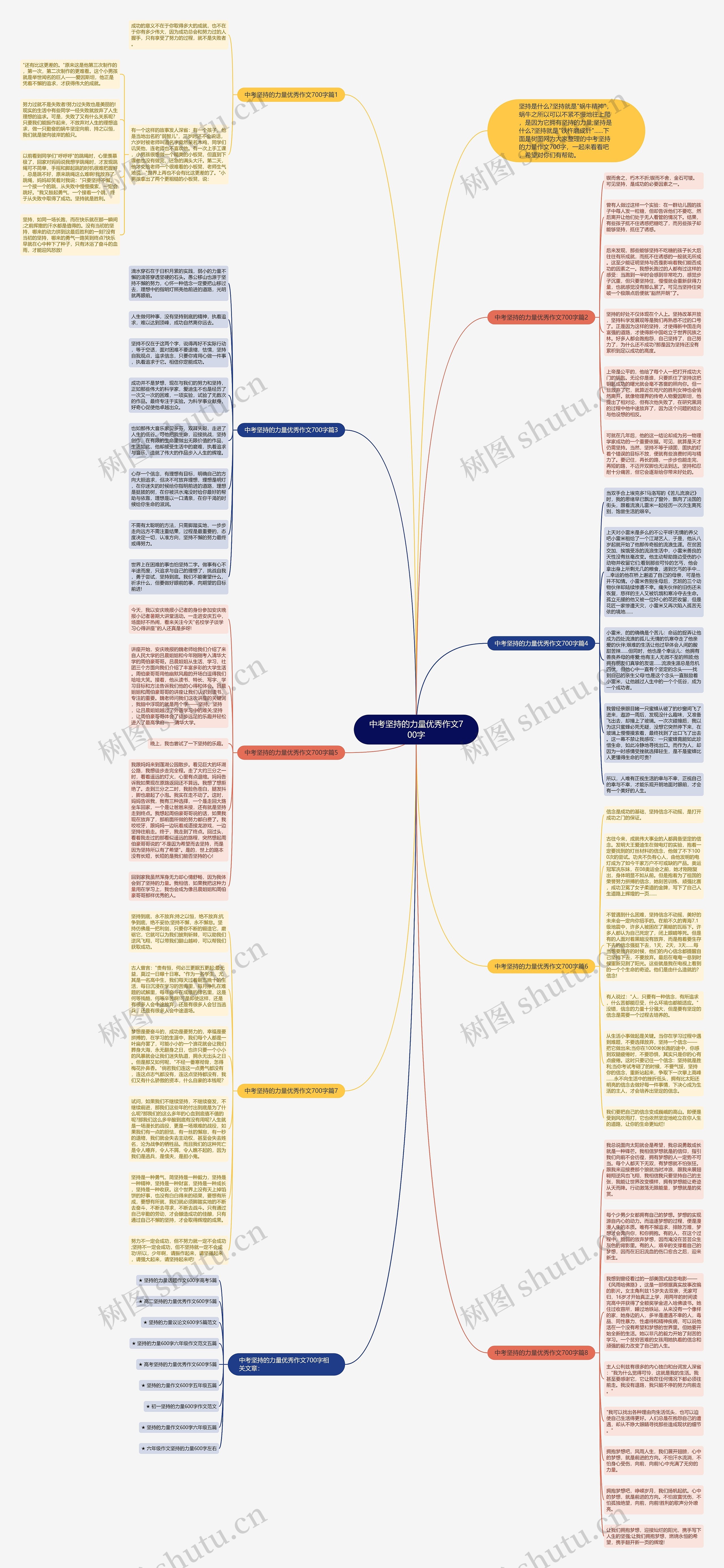 中考坚持的力量优秀作文700字思维导图