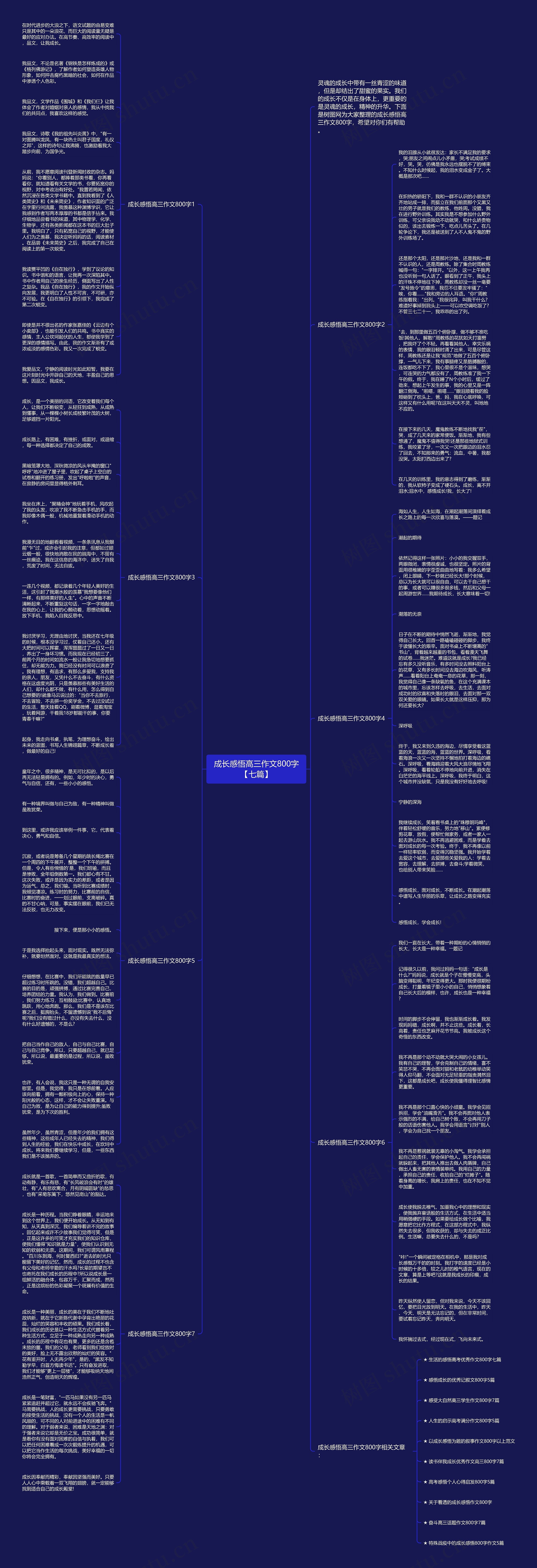 成长感悟高三作文800字【七篇】思维导图