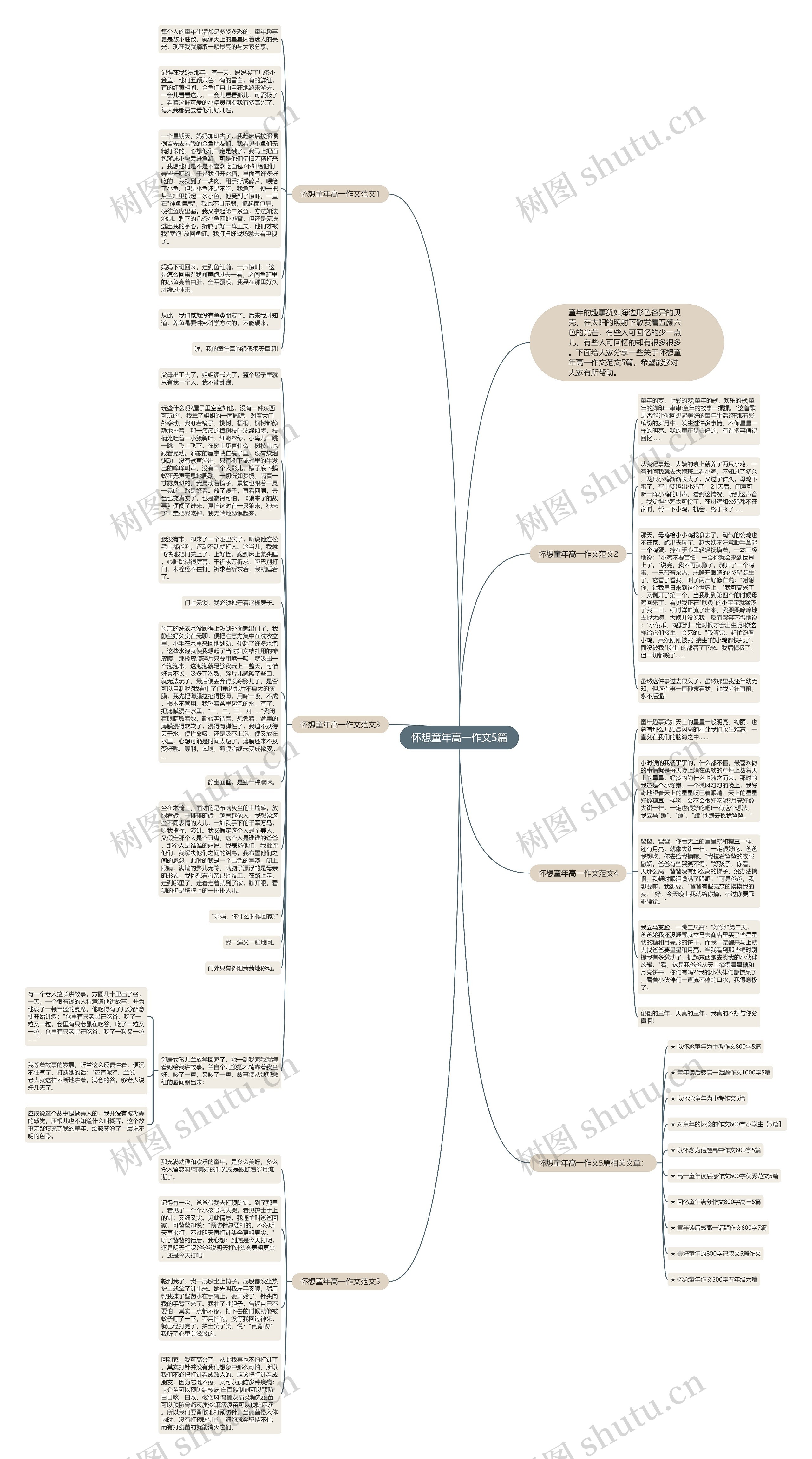 怀想童年高一作文5篇思维导图