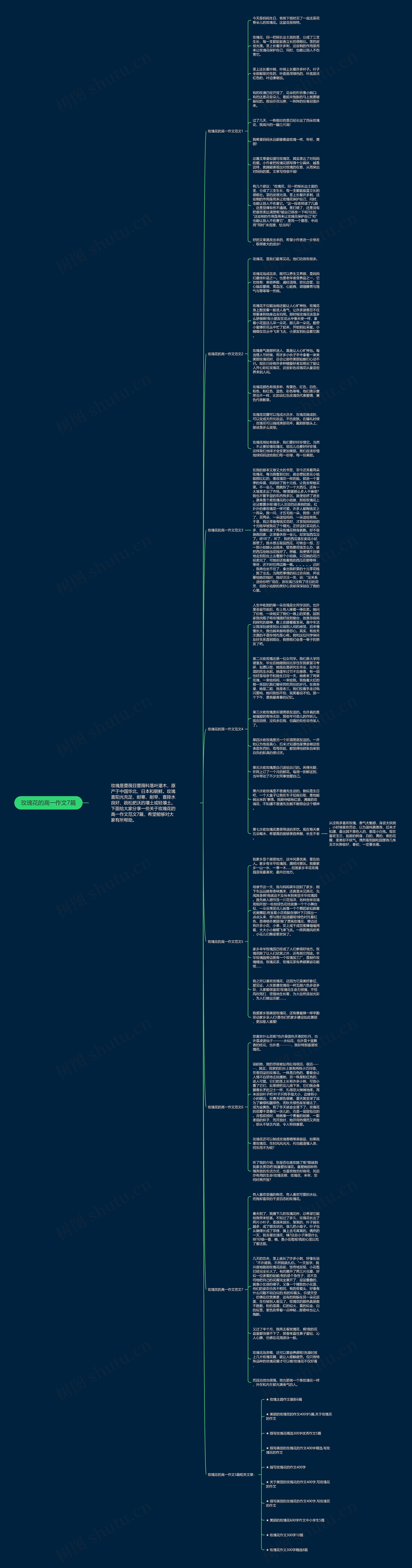 玫瑰花的高一作文7篇思维导图