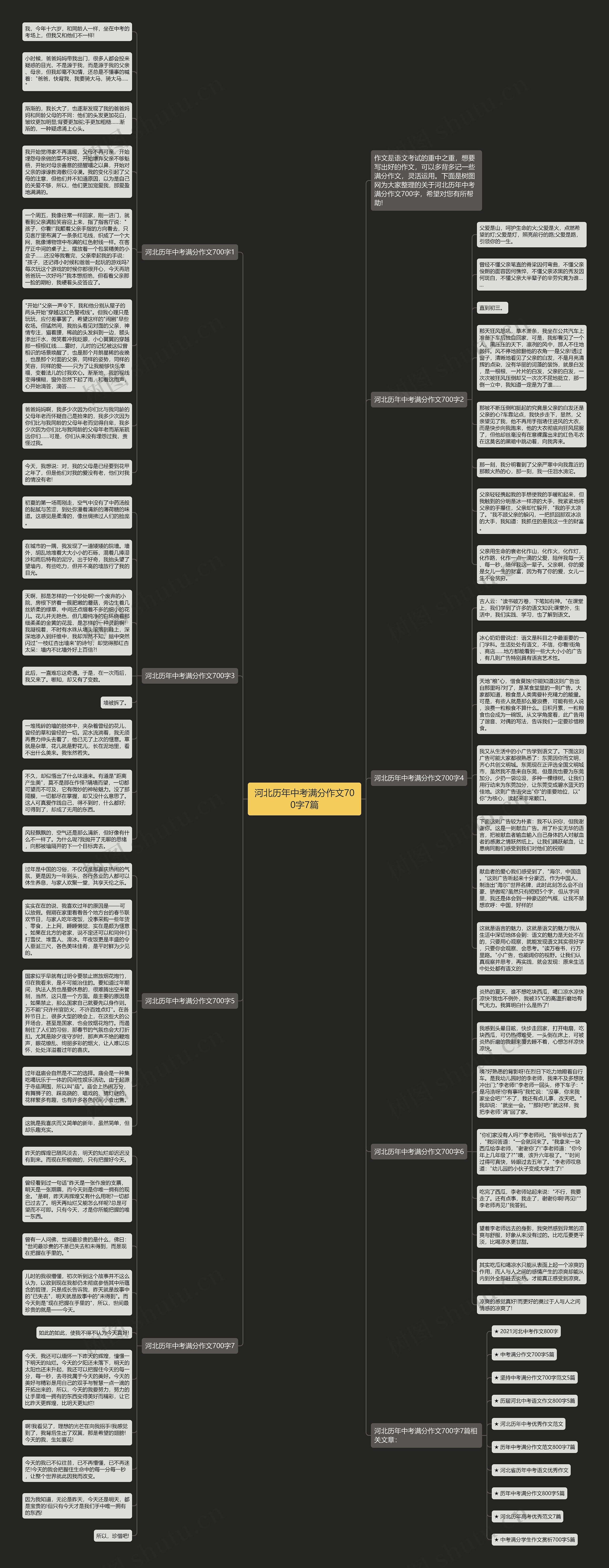 河北历年中考满分作文700字7篇思维导图