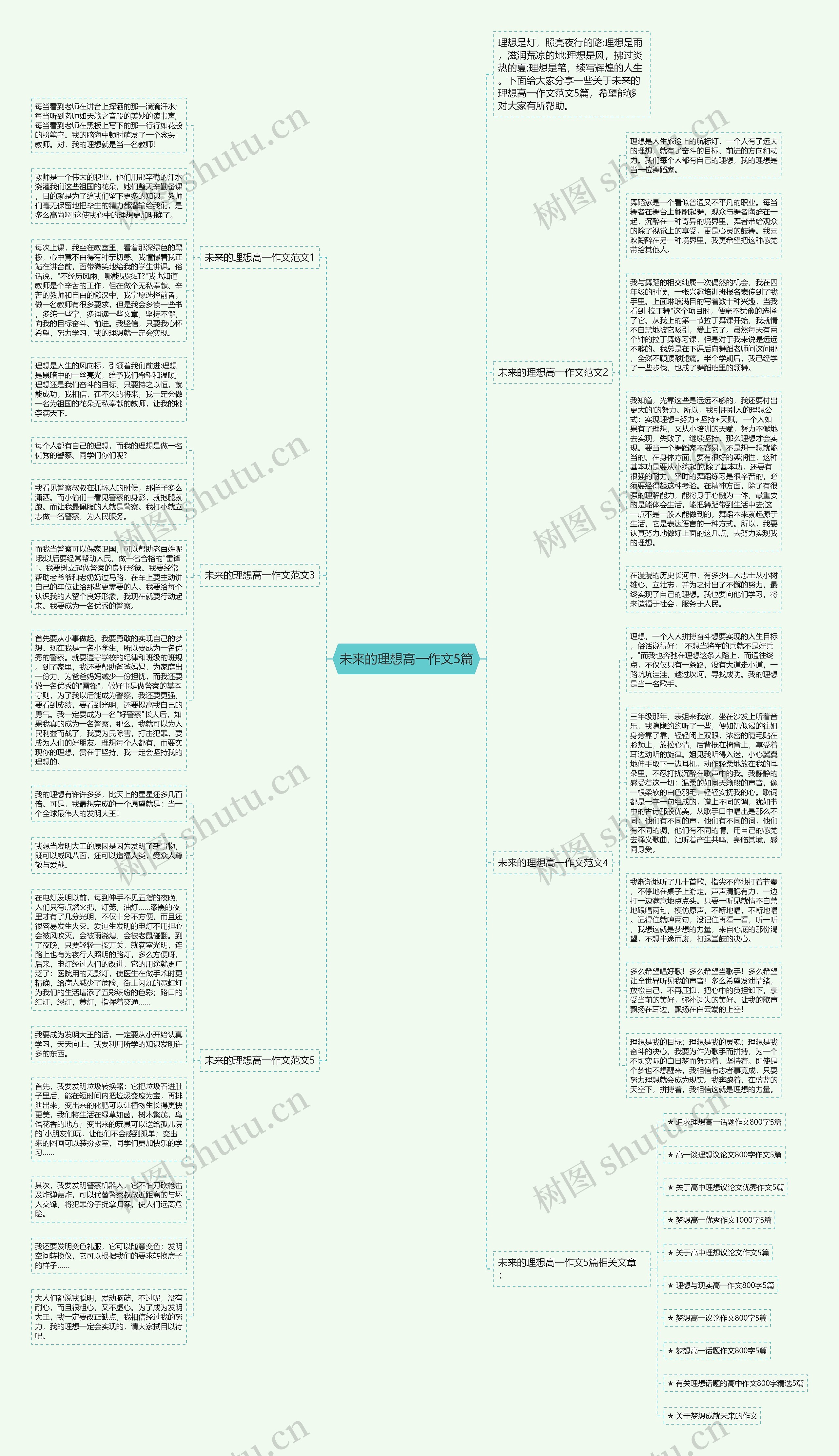 未来的理想高一作文5篇思维导图