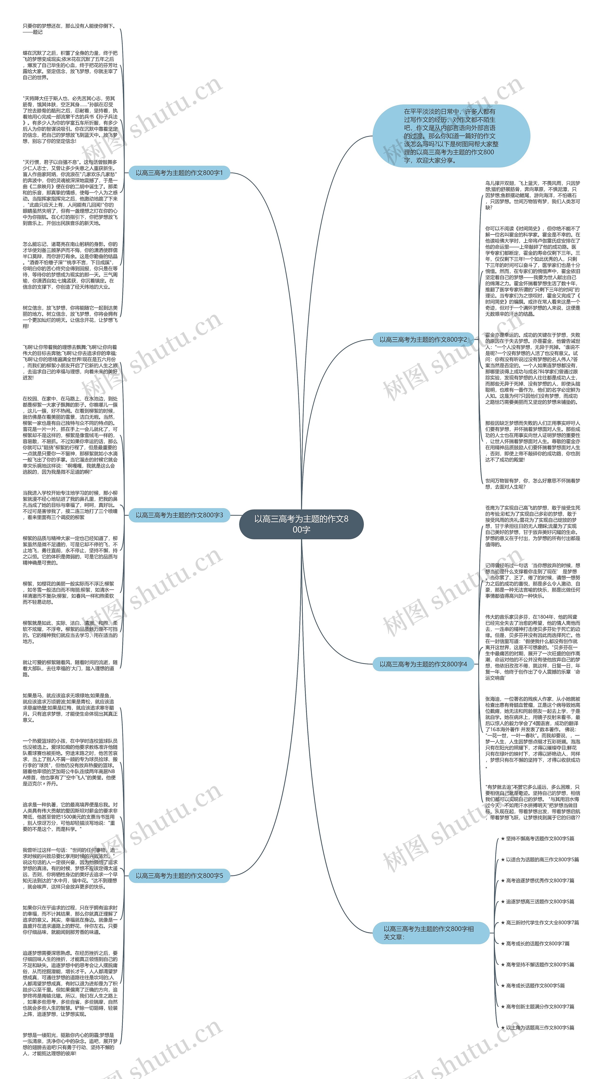 以高三高考为主题的作文800字思维导图