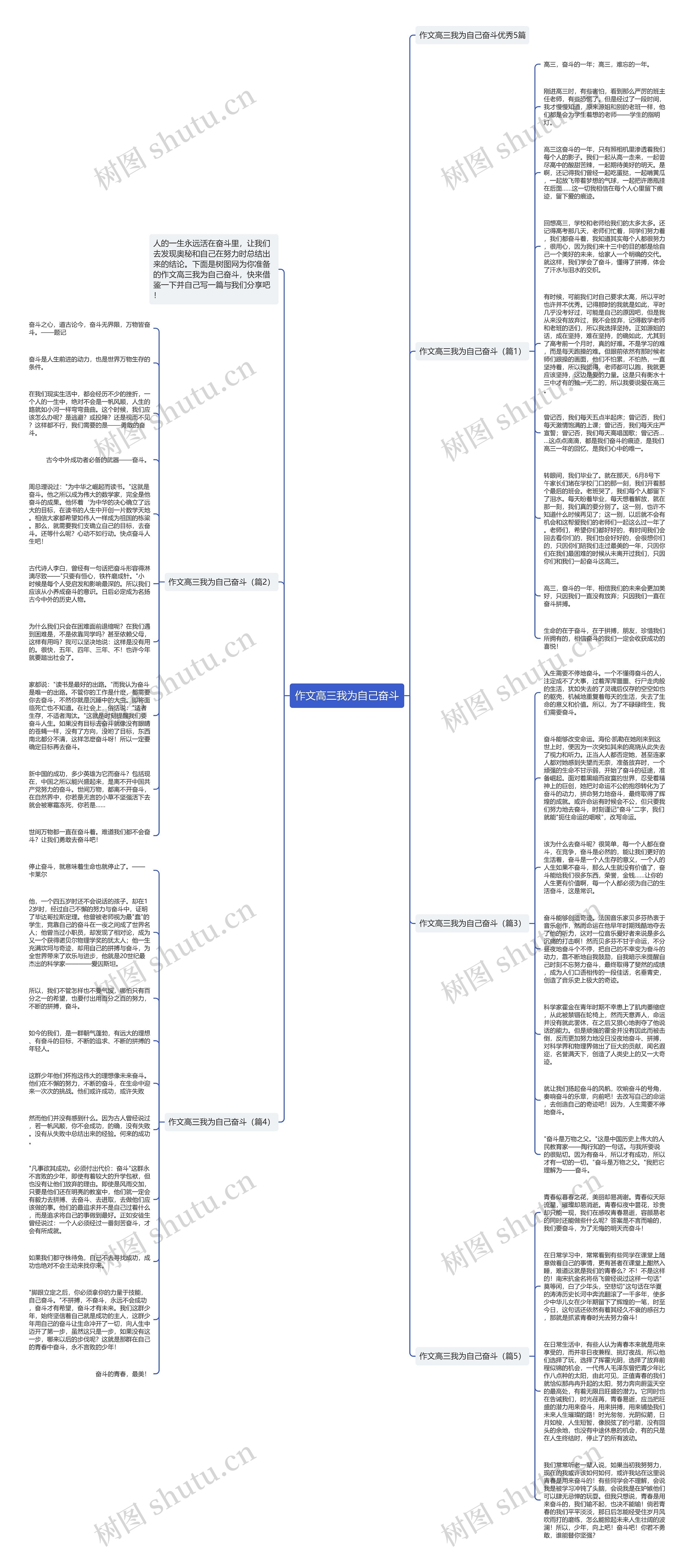 作文高三我为自己奋斗思维导图