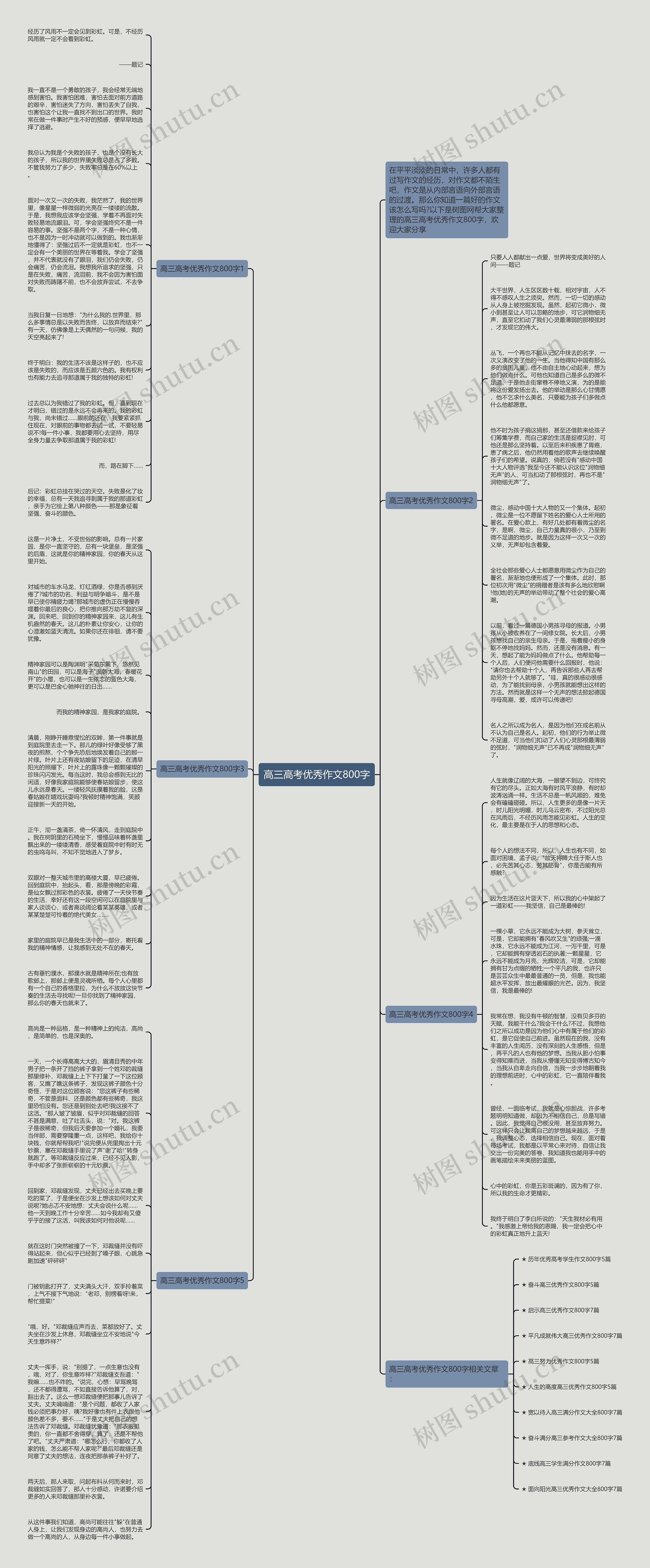 高三高考优秀作文800字思维导图