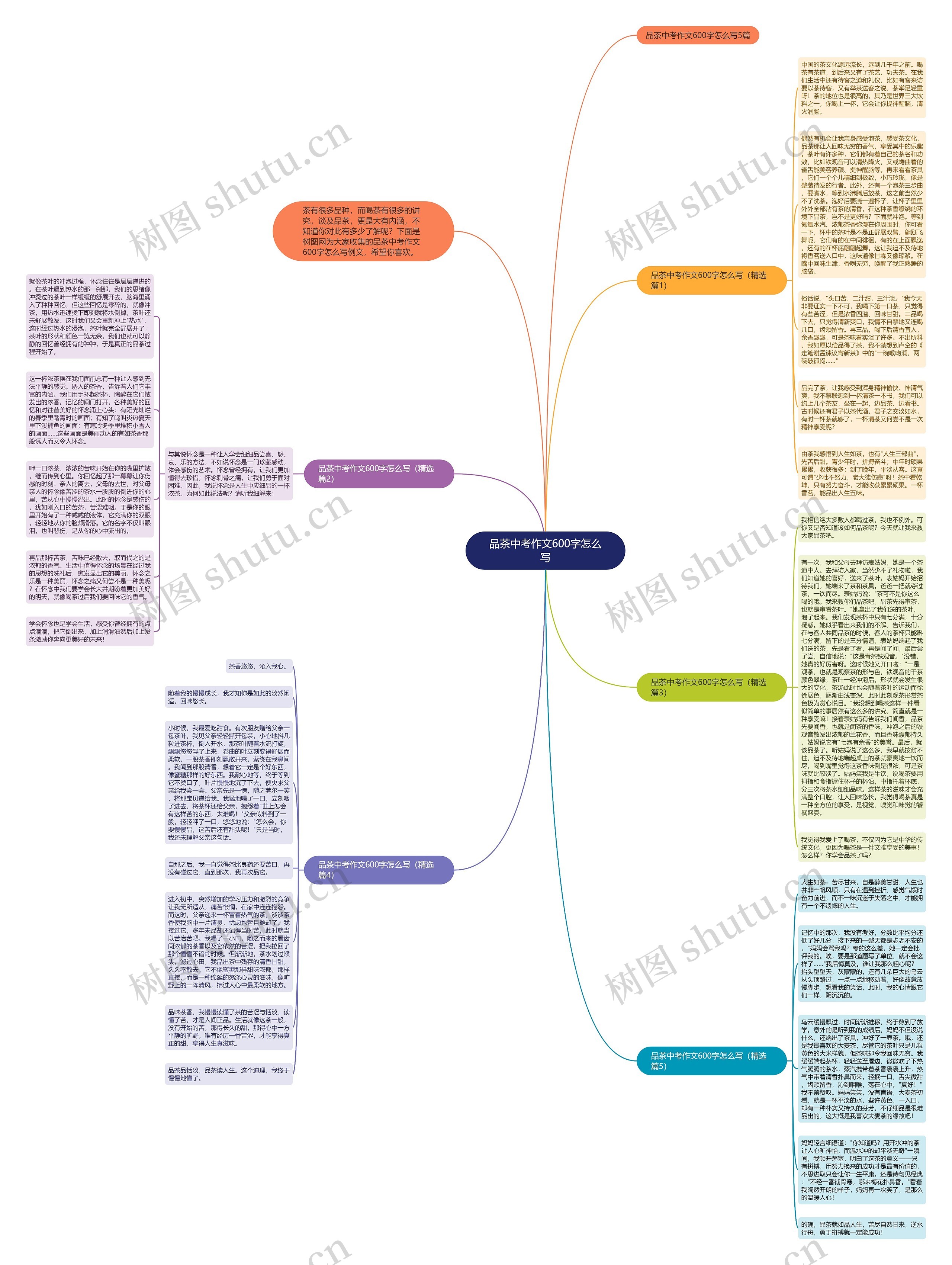 品茶中考作文600字怎么写思维导图