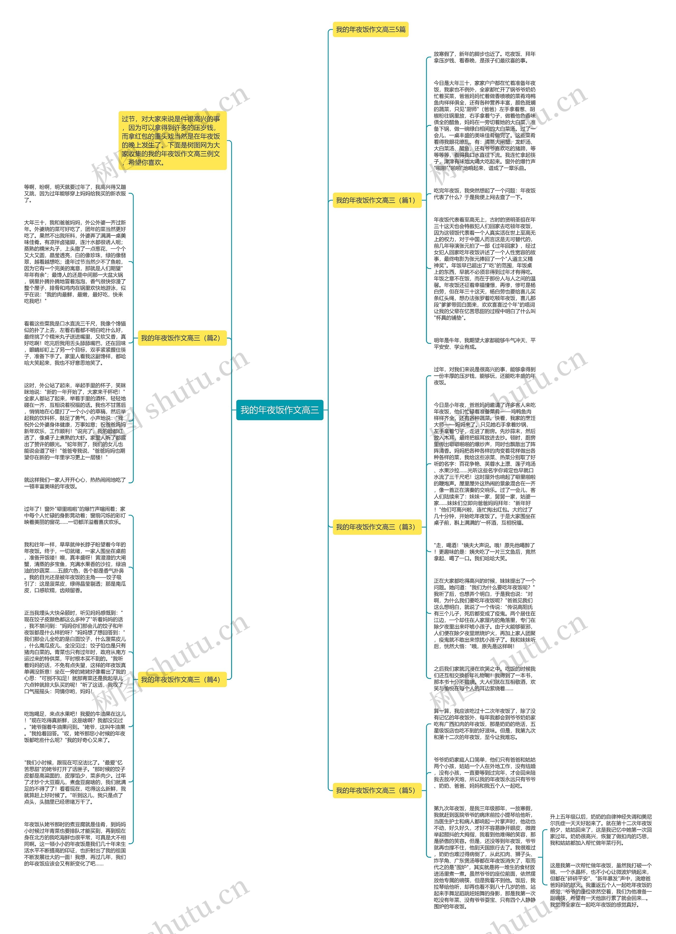 我的年夜饭作文高三思维导图