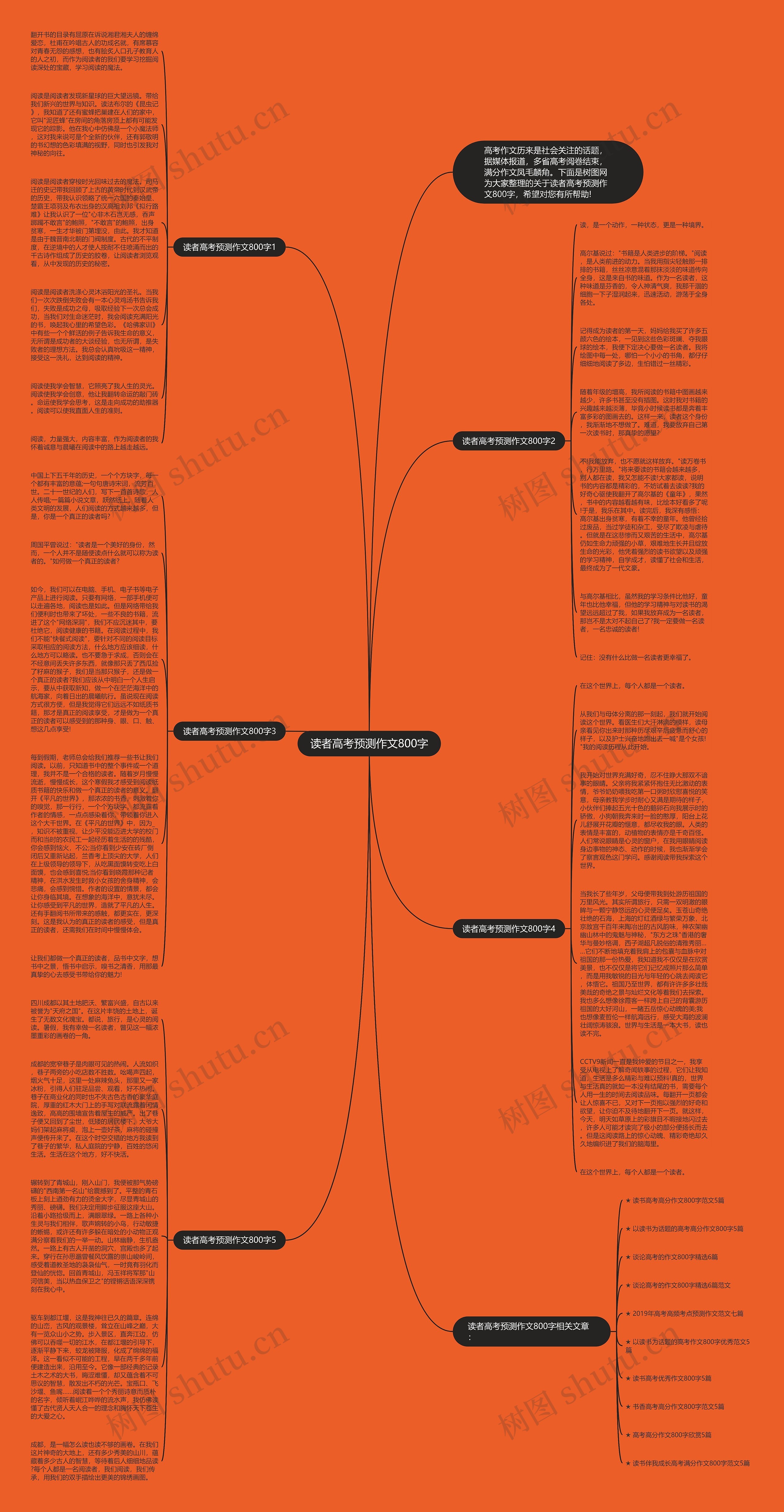 读者高考预测作文800字思维导图
