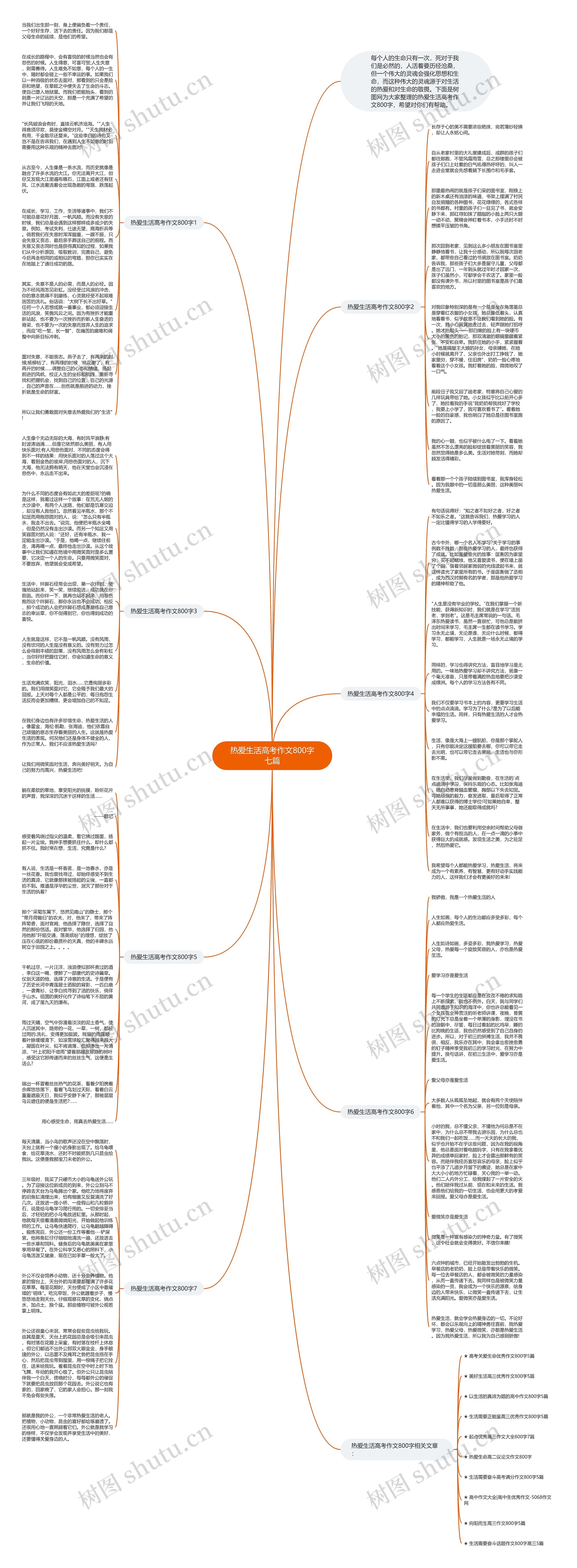 热爱生活高考作文800字七篇思维导图
