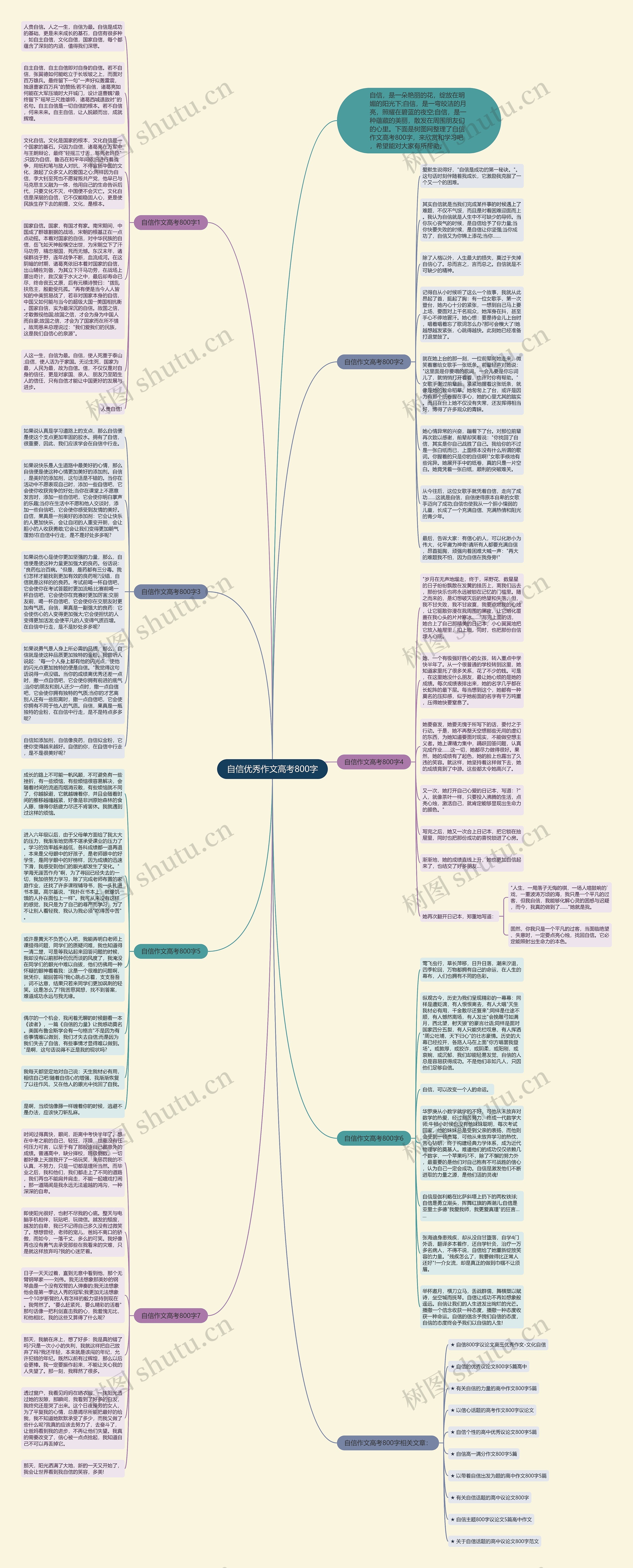 自信优秀作文高考800字思维导图