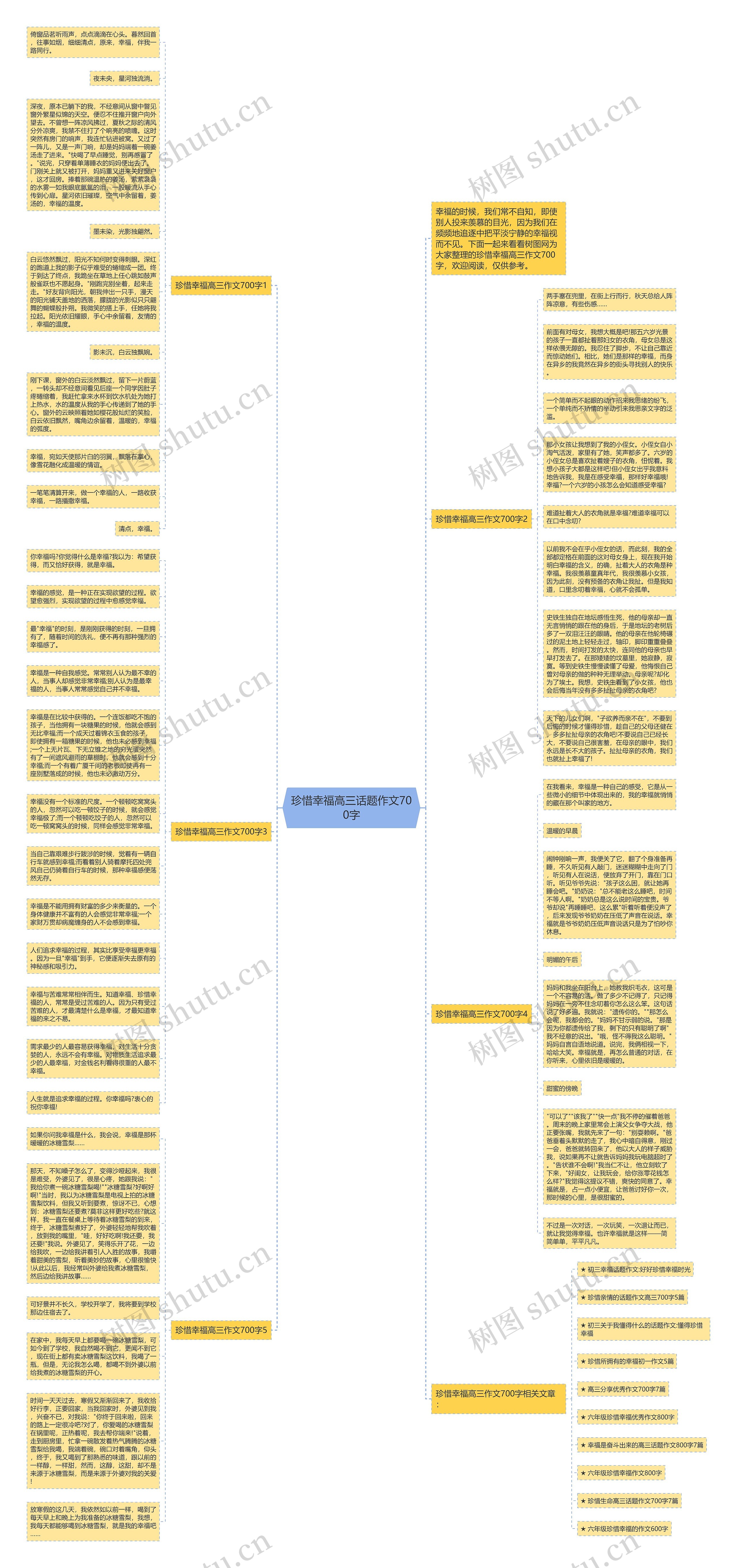 珍惜幸福高三话题作文700字思维导图