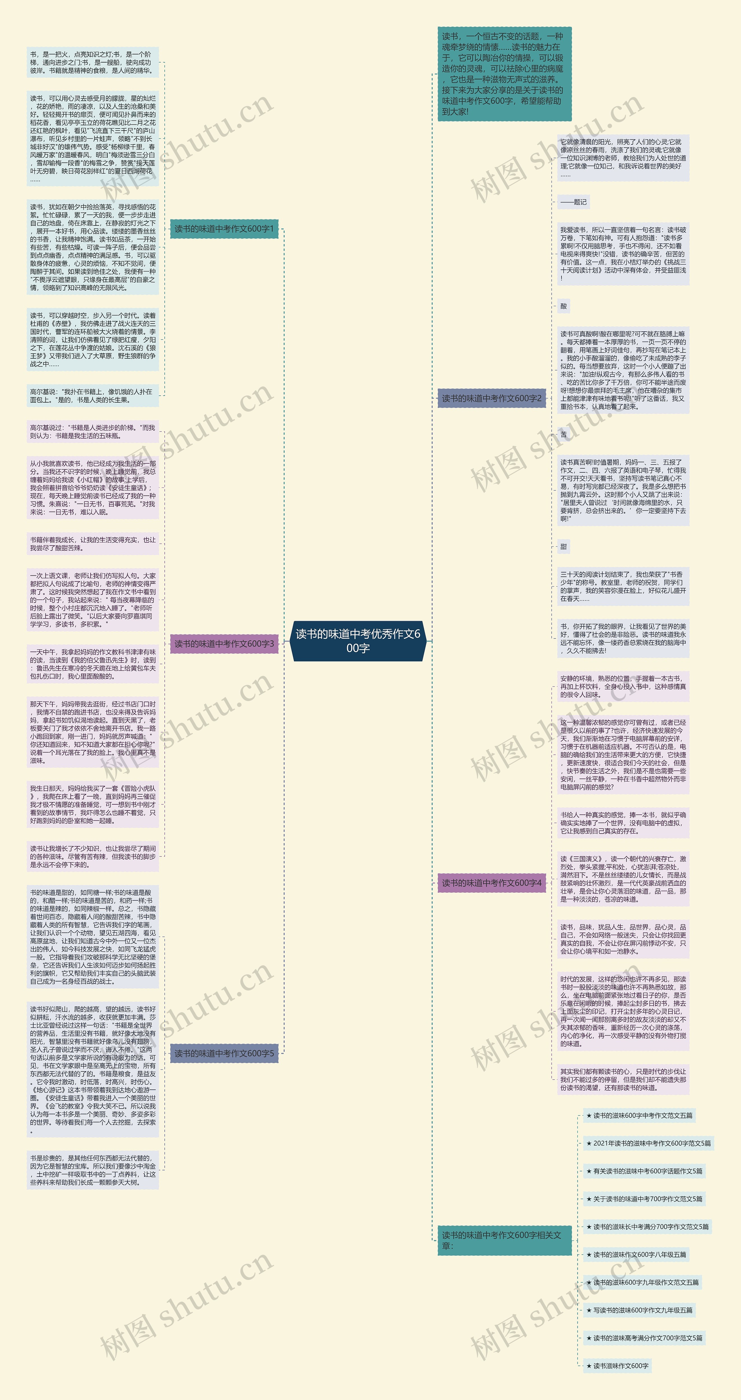 读书的味道中考优秀作文600字思维导图