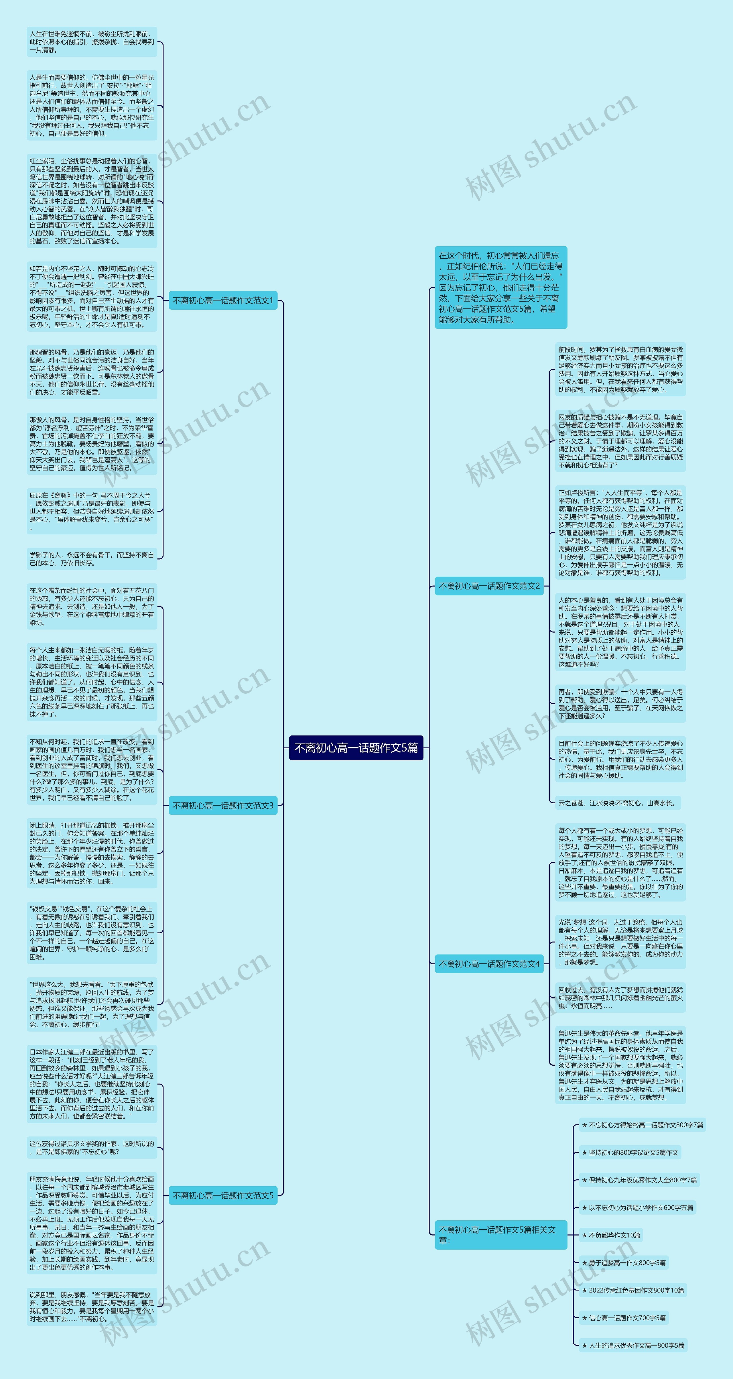 不离初心高一话题作文5篇思维导图