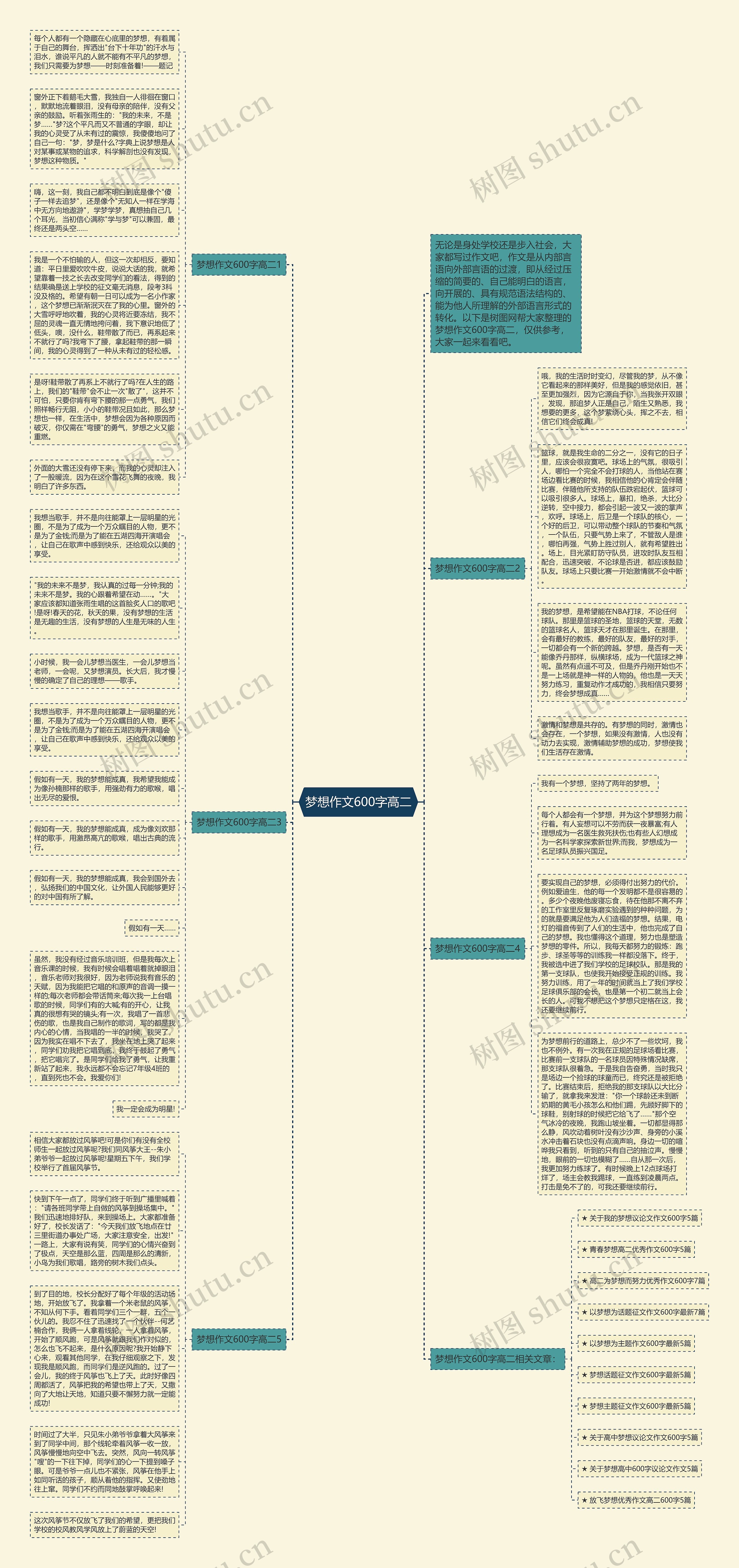 梦想作文600字高二思维导图