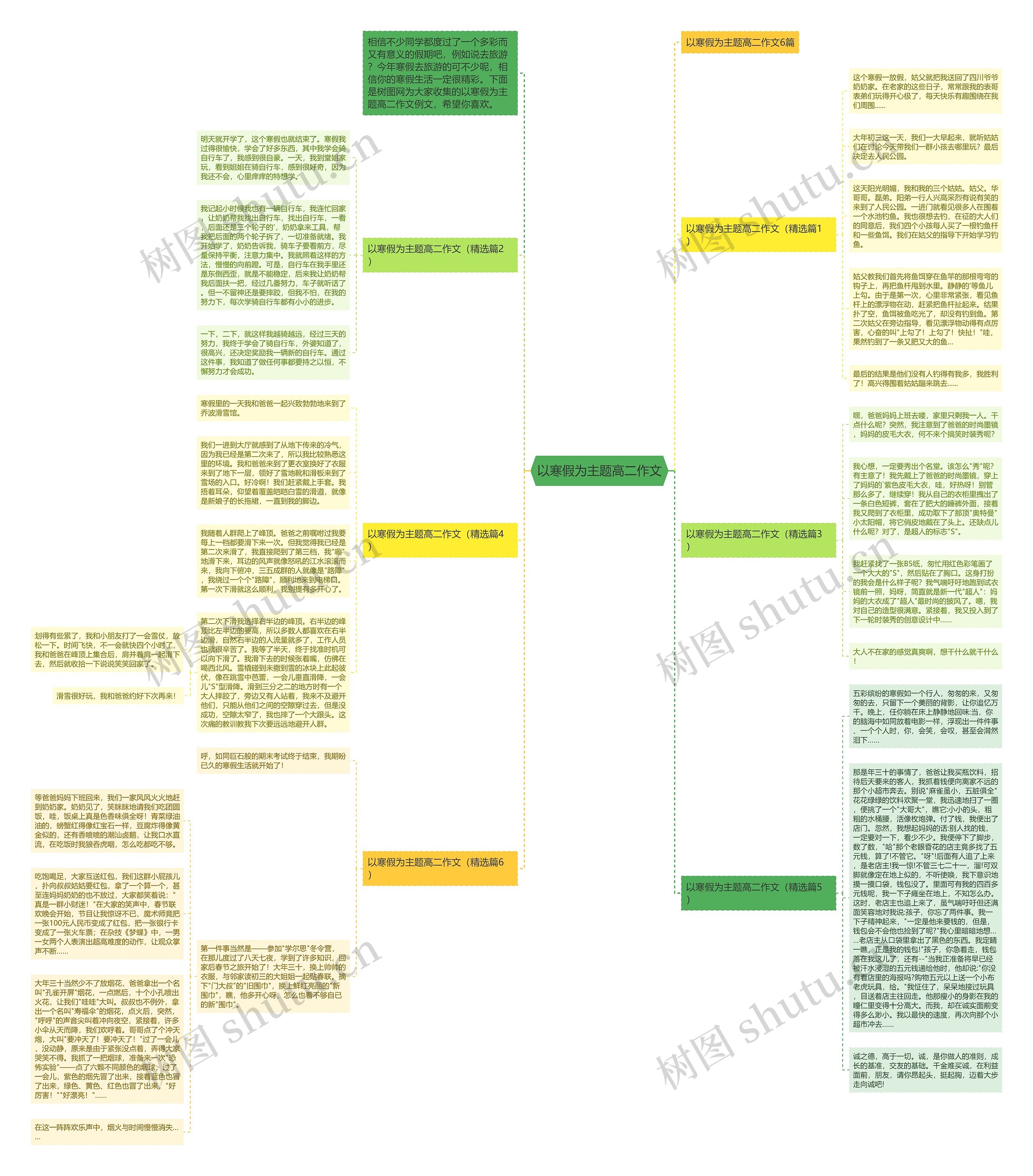 以寒假为主题高二作文思维导图