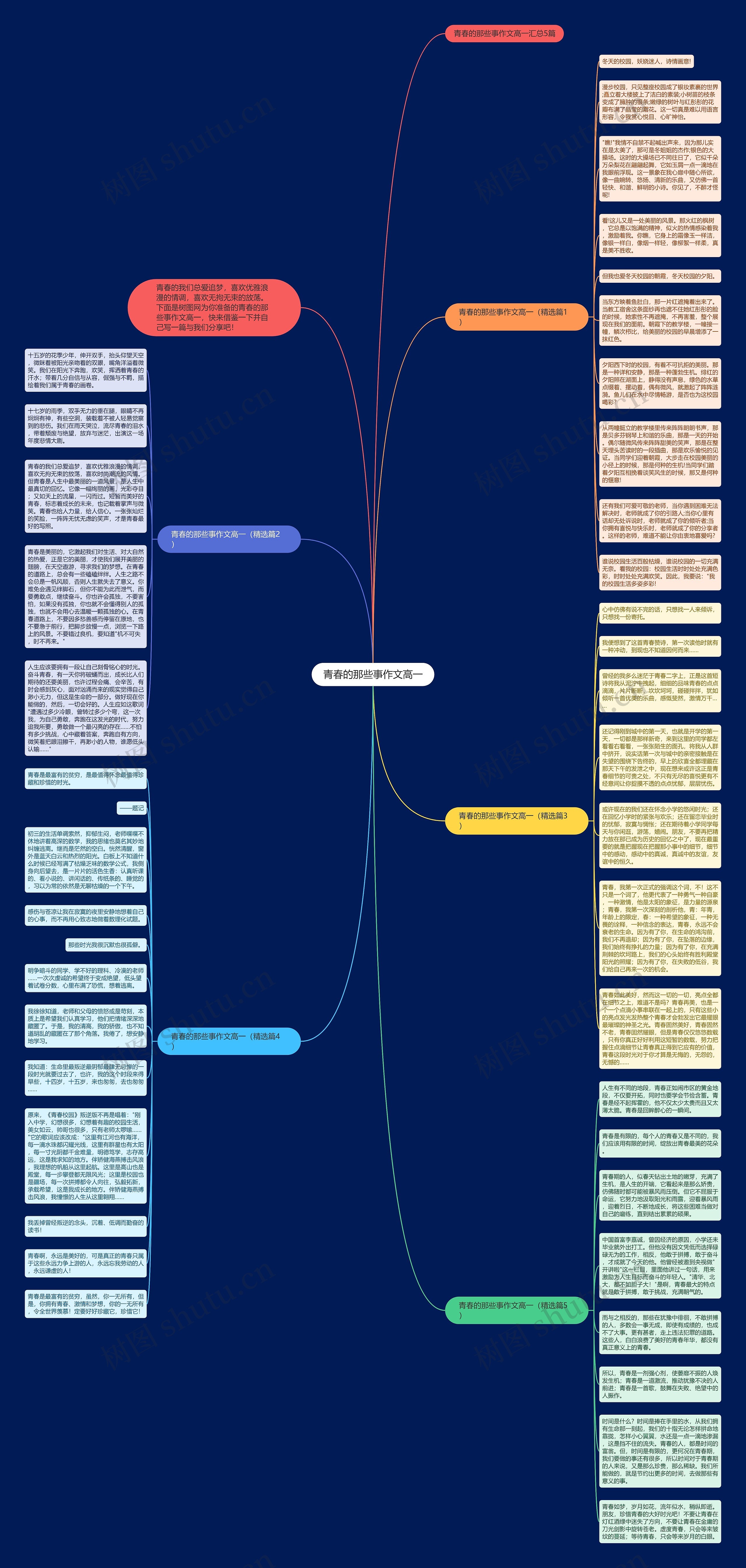 青春的那些事作文高一思维导图