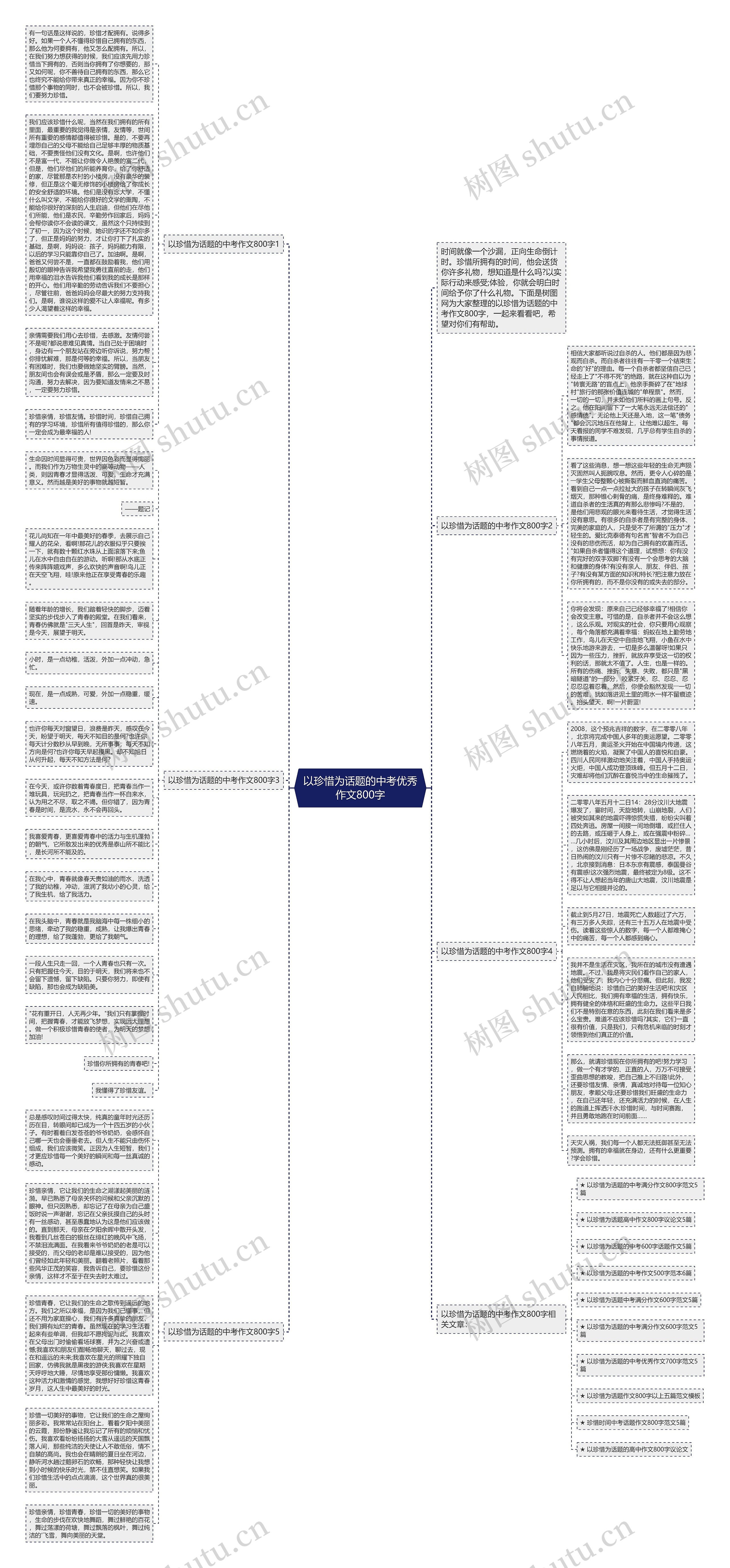 以珍惜为话题的中考优秀作文800字思维导图