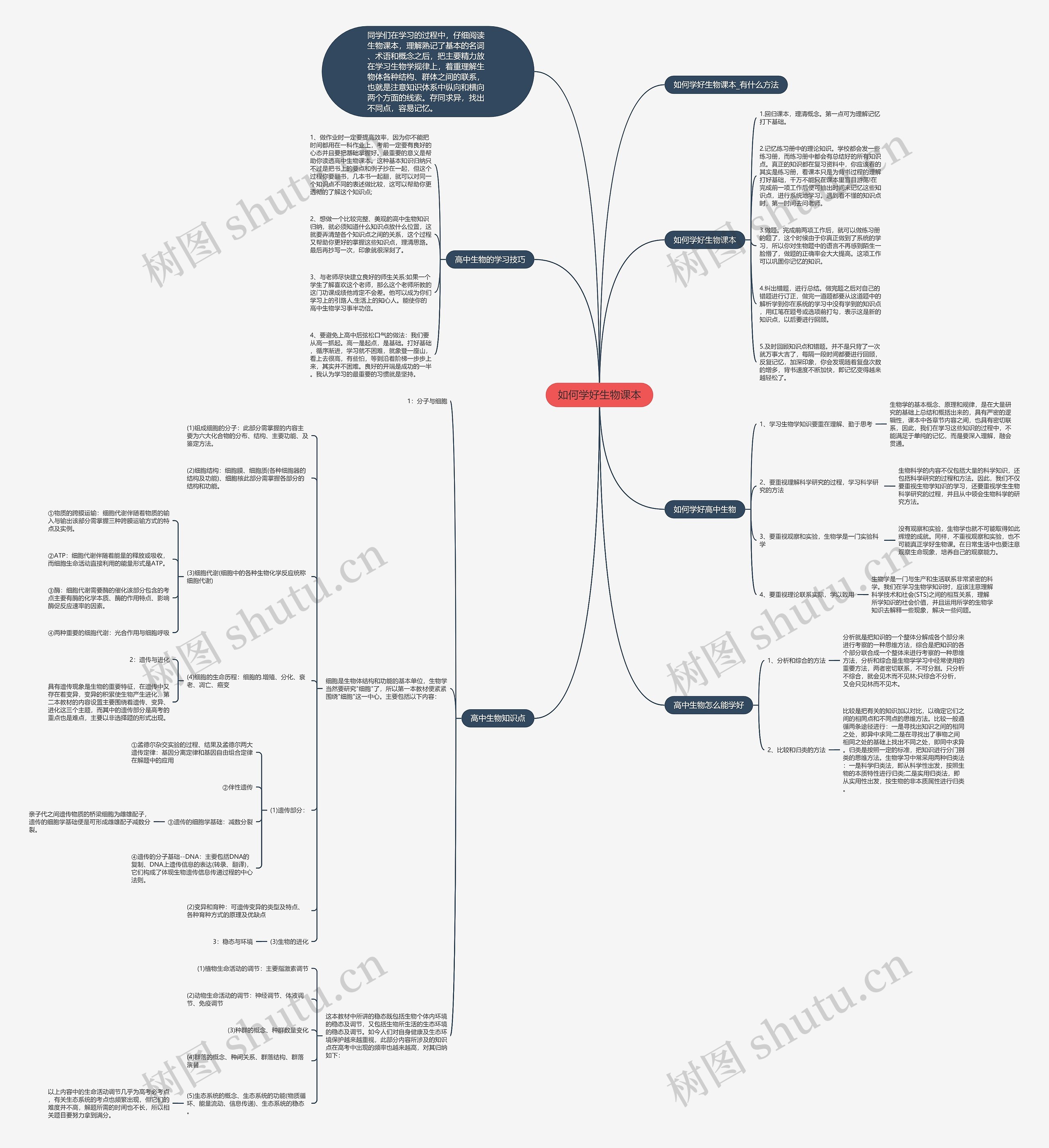 如何学好生物课本思维导图