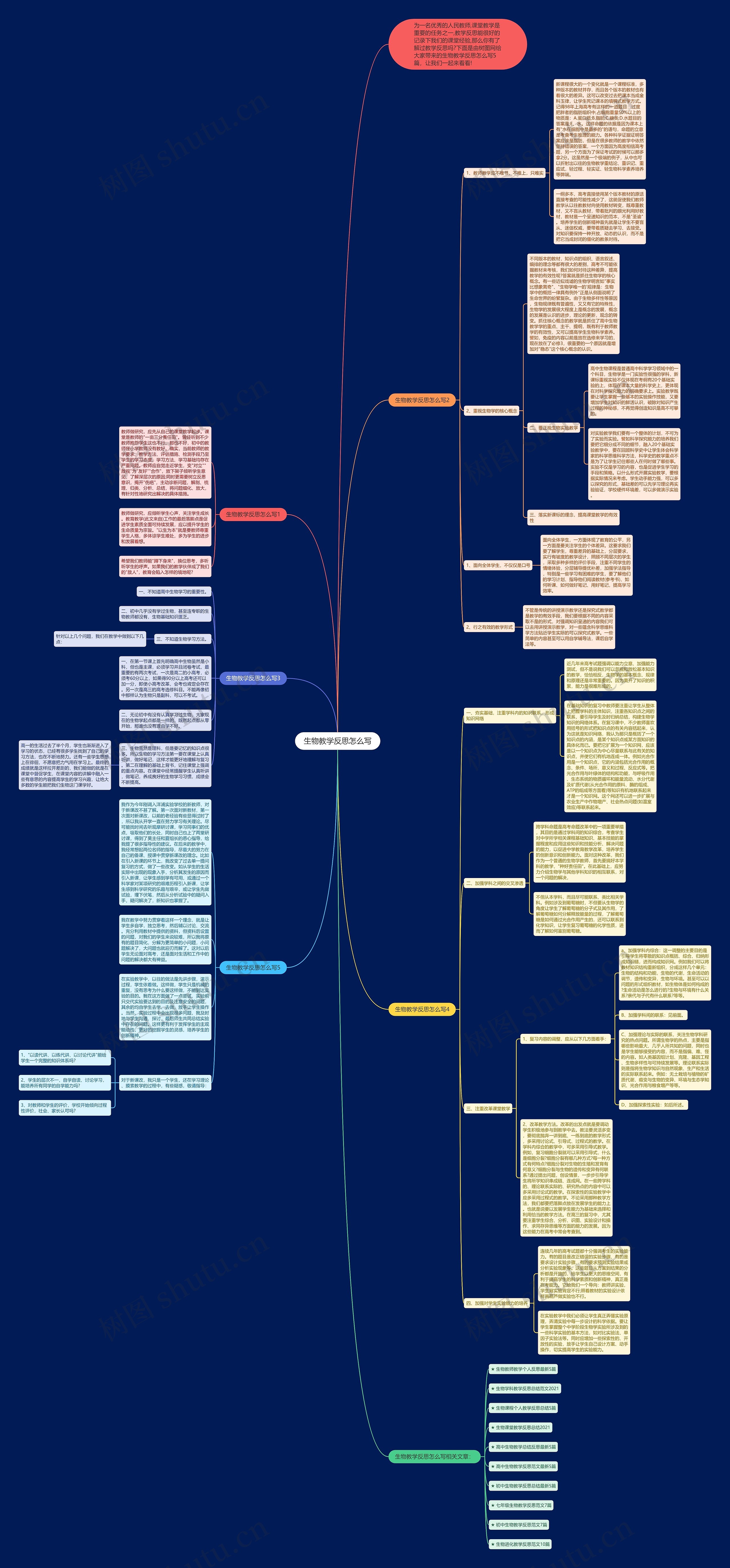 生物教学反思怎么写思维导图