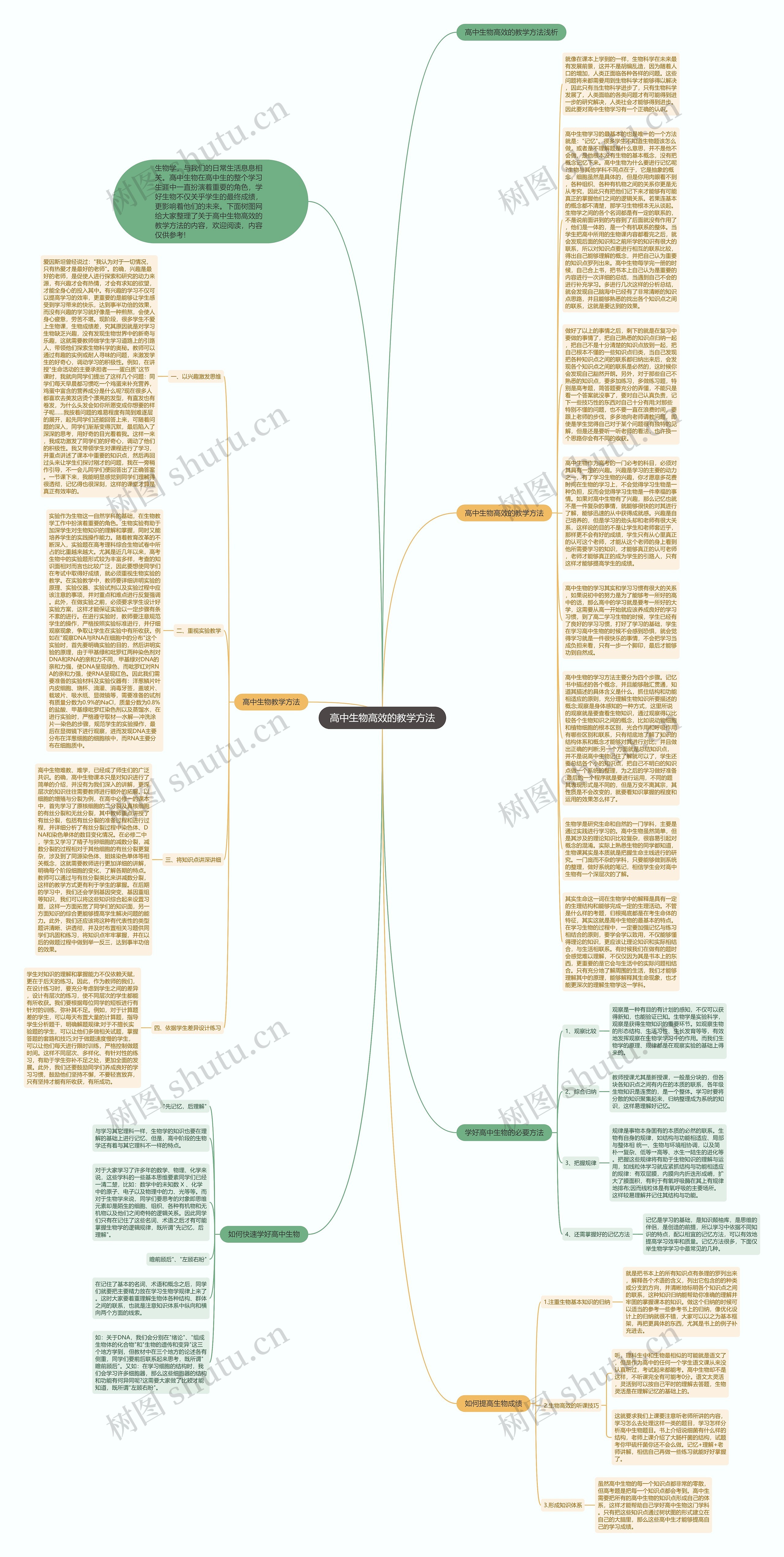高中生物高效的教学方法思维导图