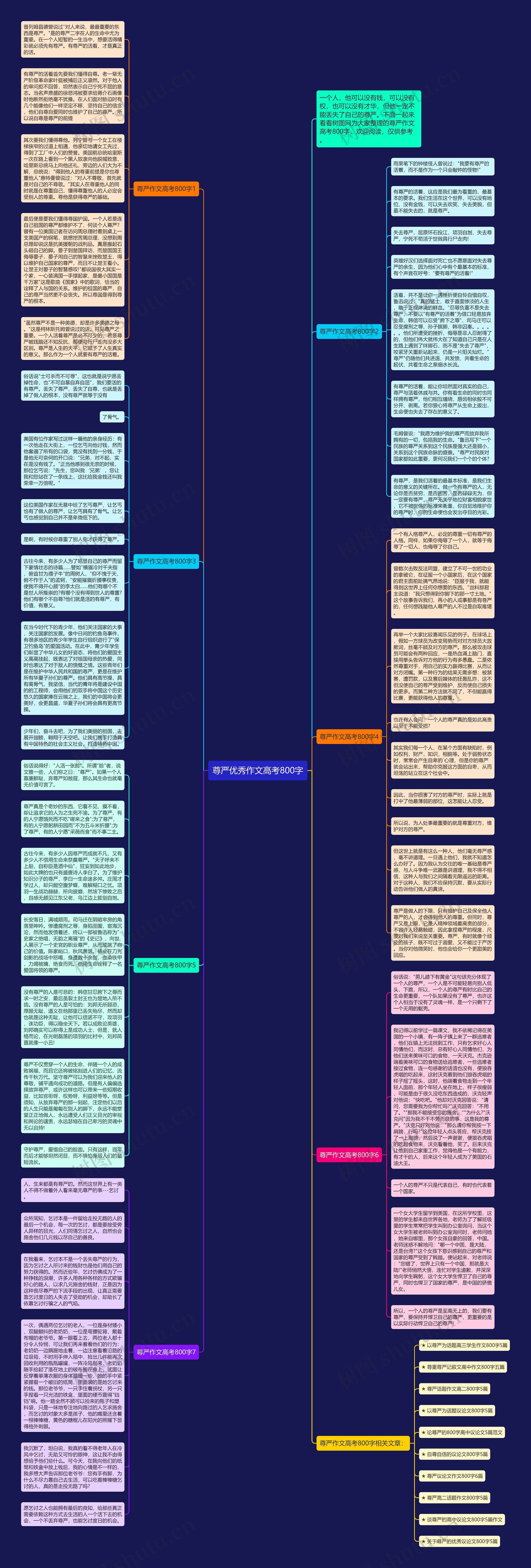 尊严优秀作文高考800字思维导图