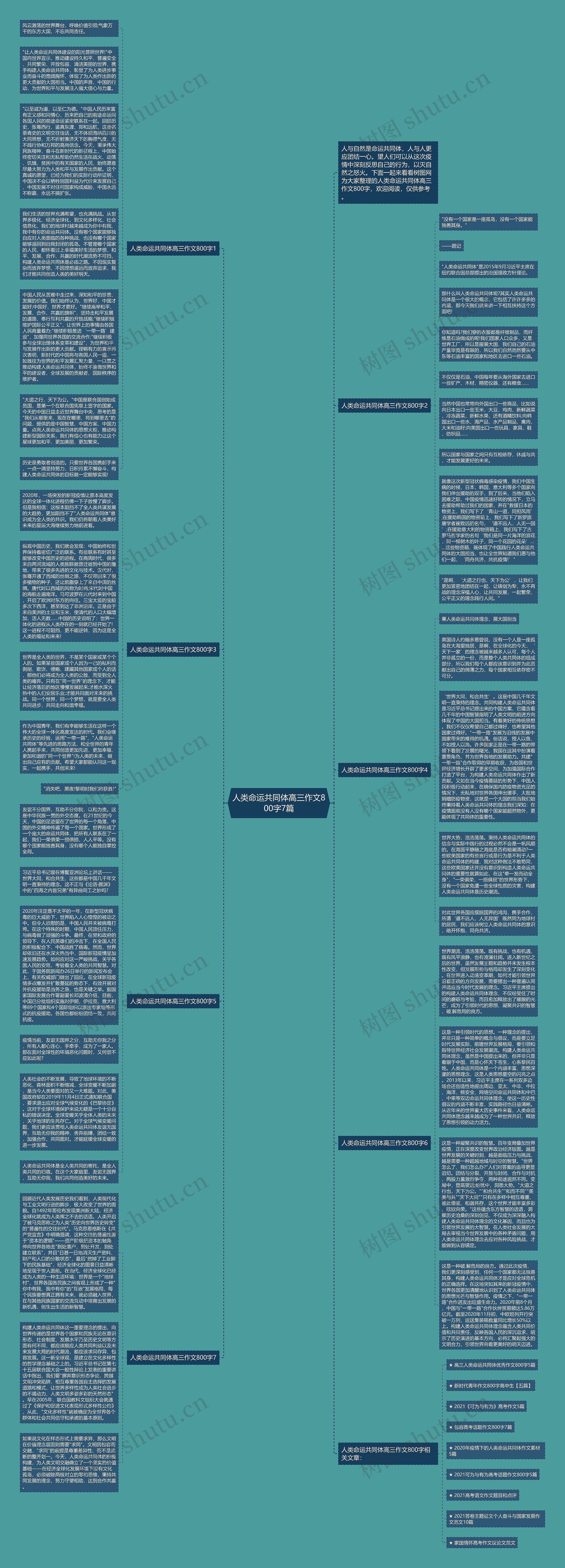 人类命运共同体高三作文800字7篇思维导图