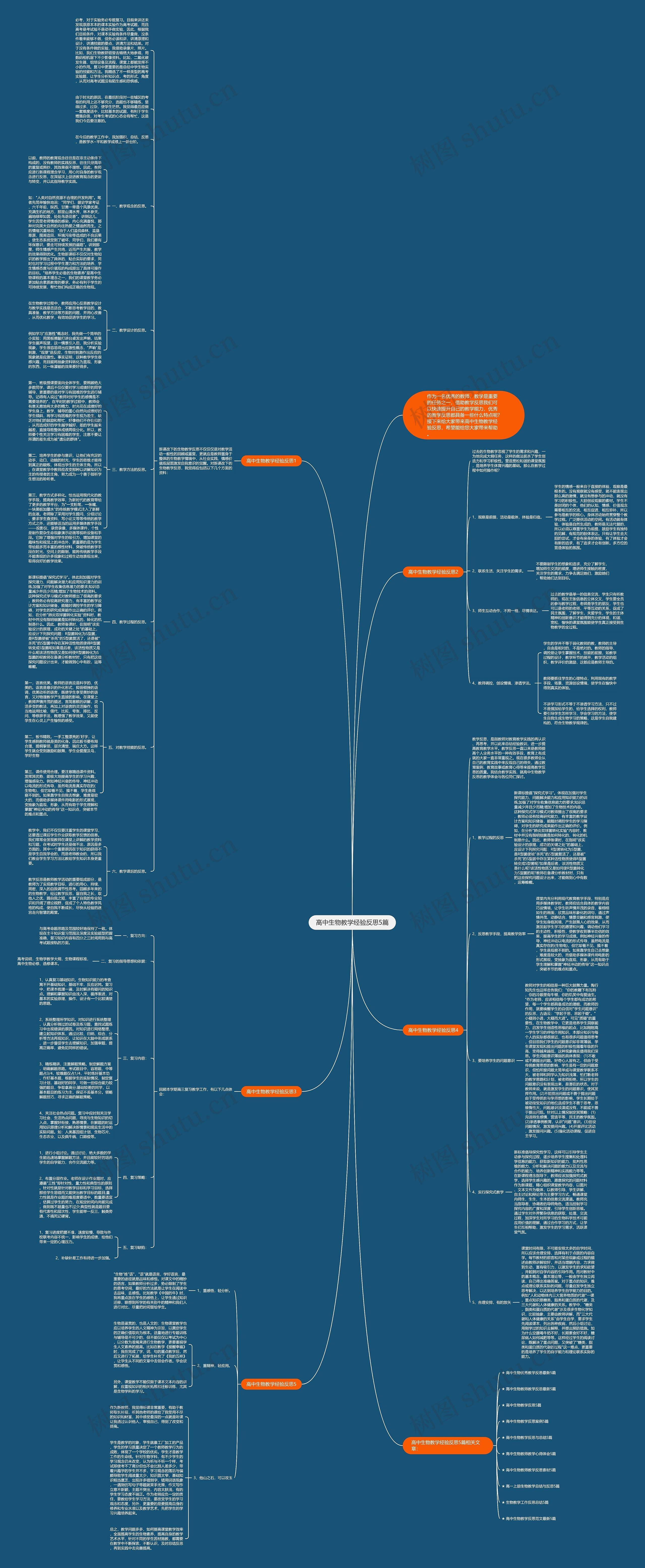 高中生物教学经验反思5篇思维导图