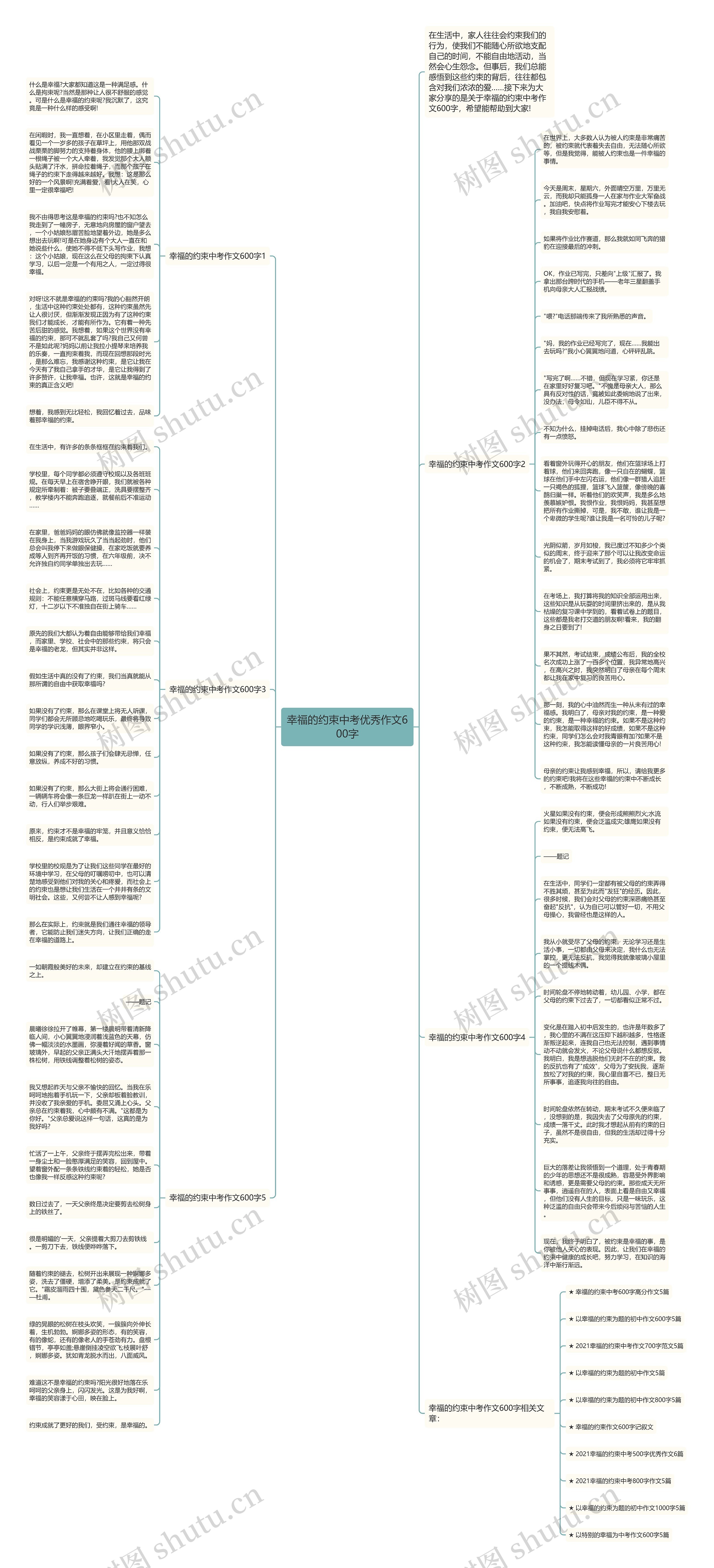 幸福的约束中考优秀作文600字思维导图
