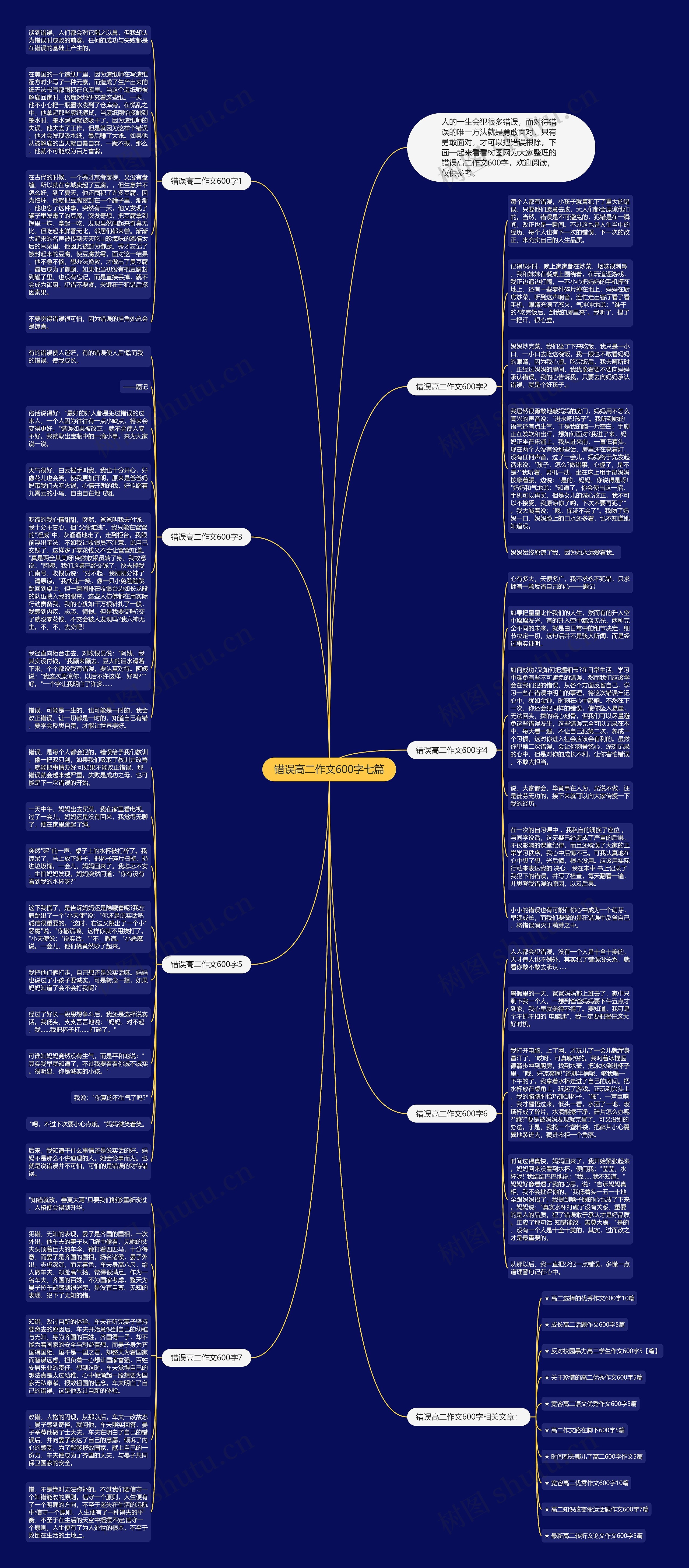 错误高二作文600字七篇思维导图