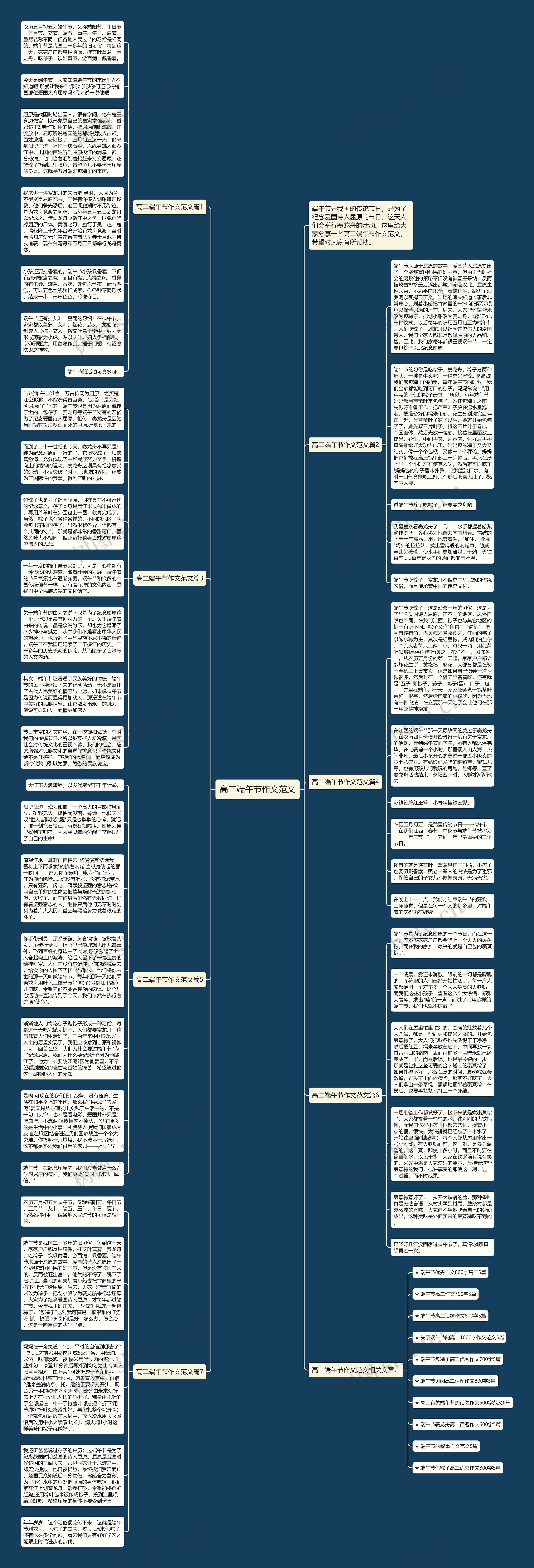 高二端午节作文范文思维导图