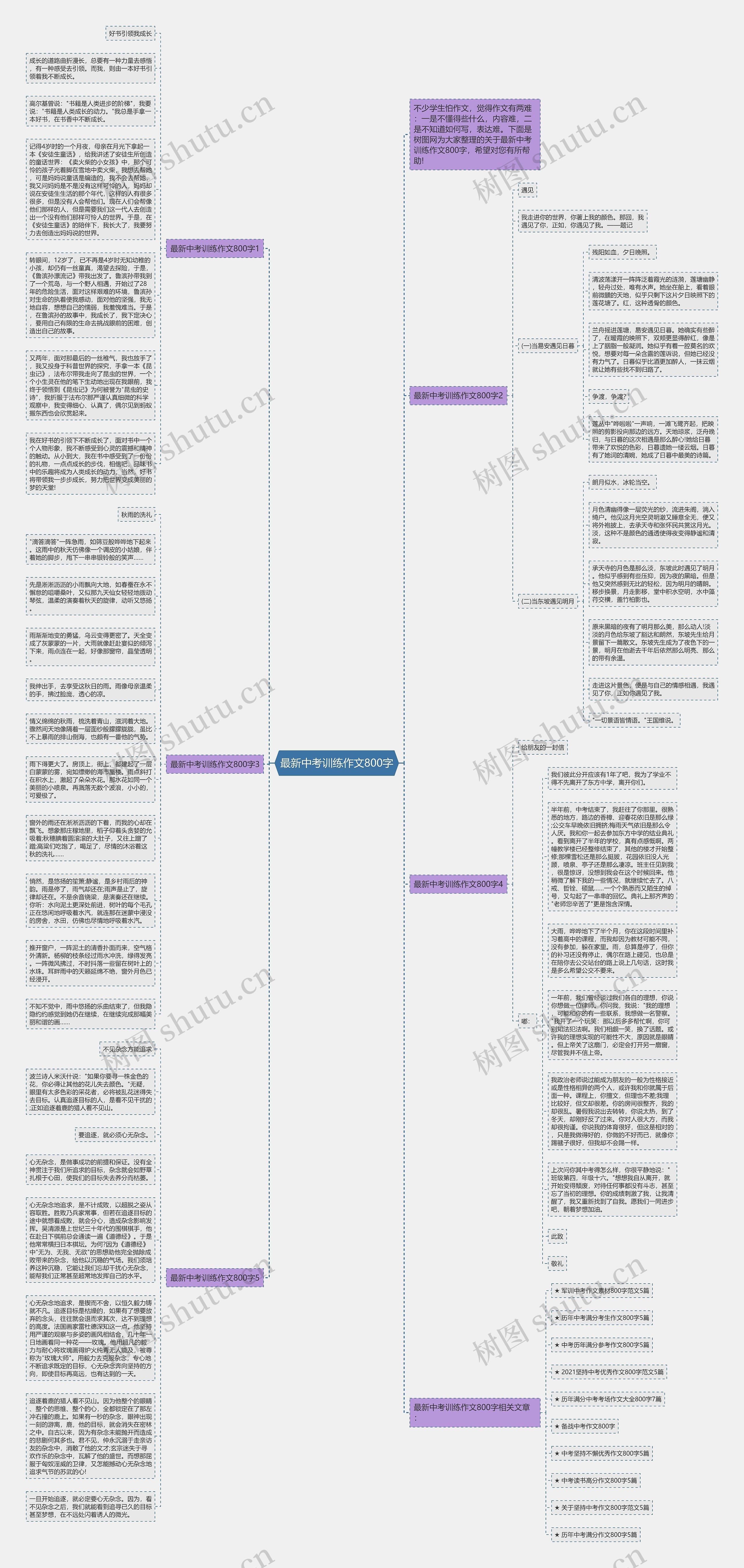 最新中考训练作文800字思维导图高清图 最新中考训练作文800字思维导图
