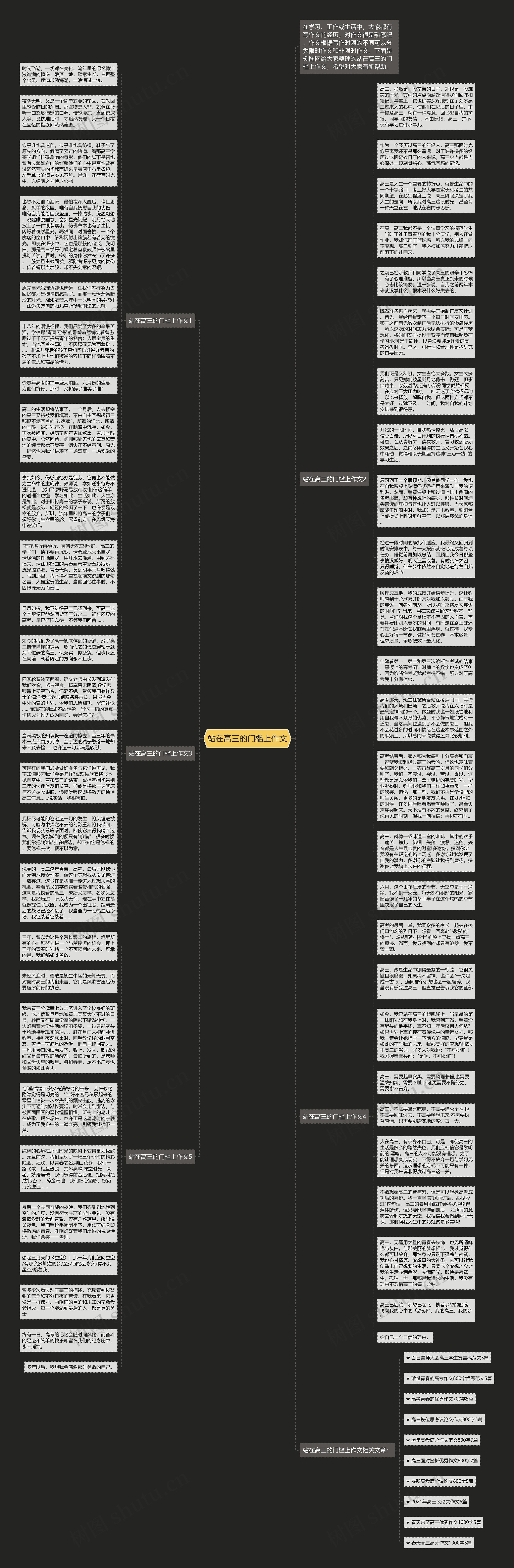 站在高三的门槛上作文思维导图