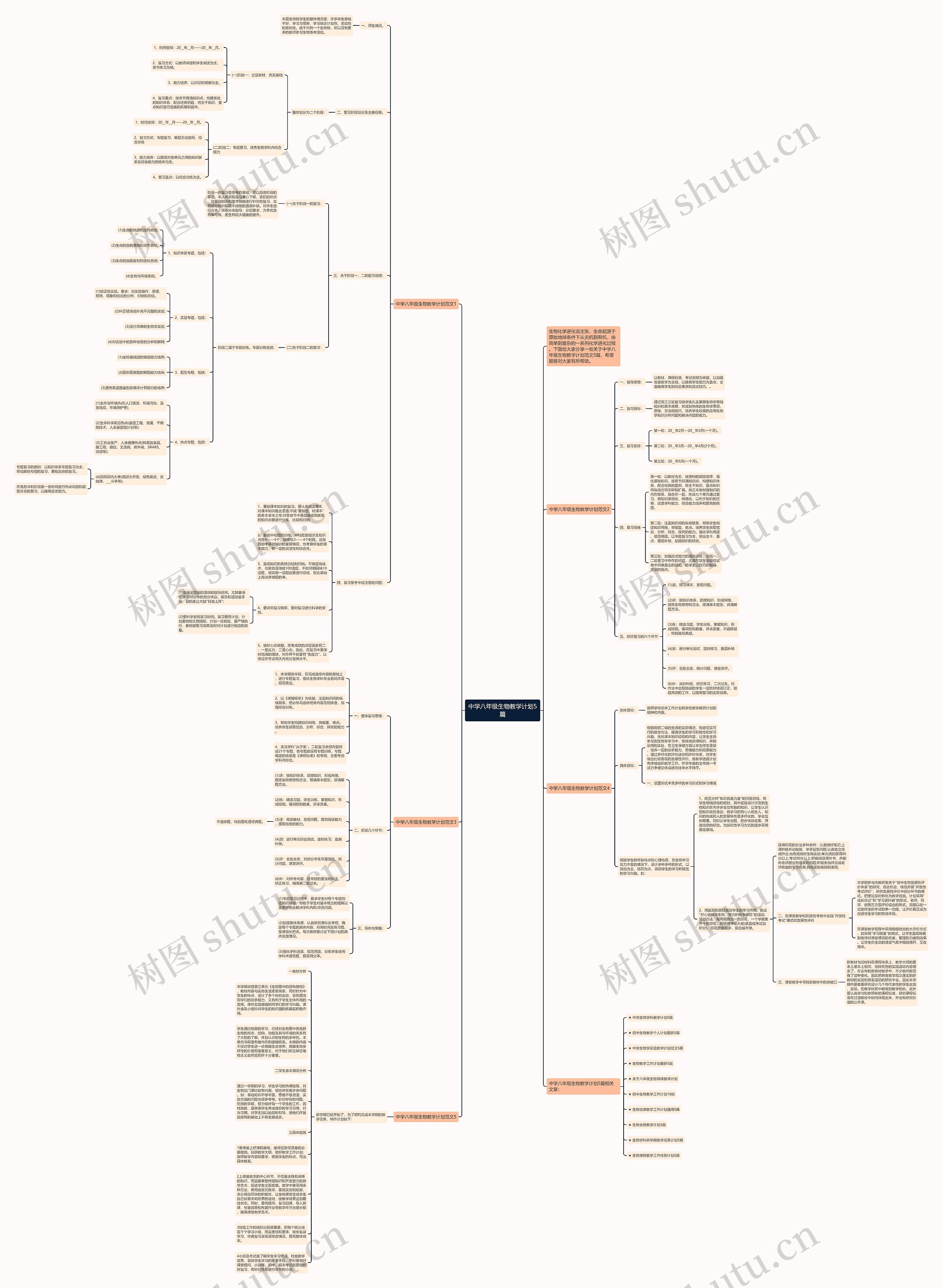 中学八年级生物教学计划5篇思维导图