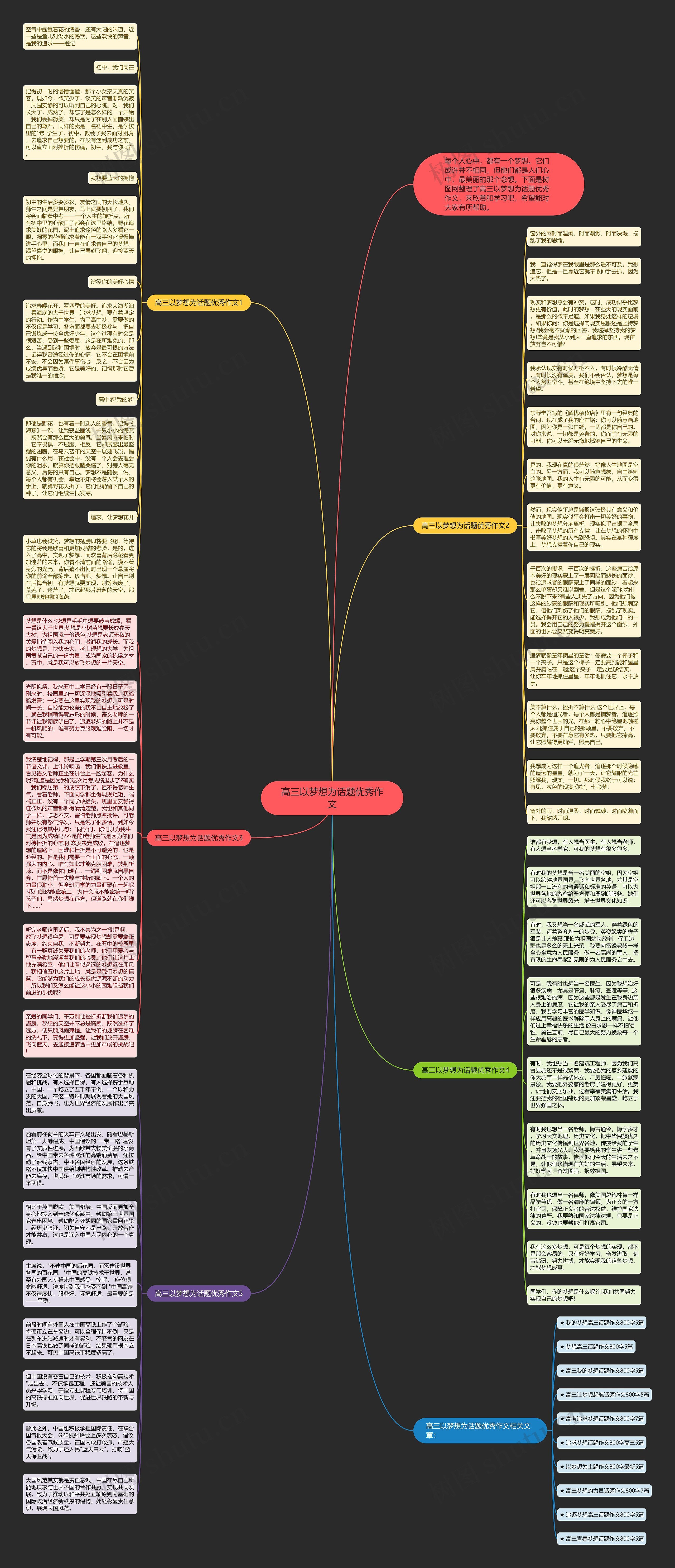 高三以梦想为话题优秀作文思维导图
