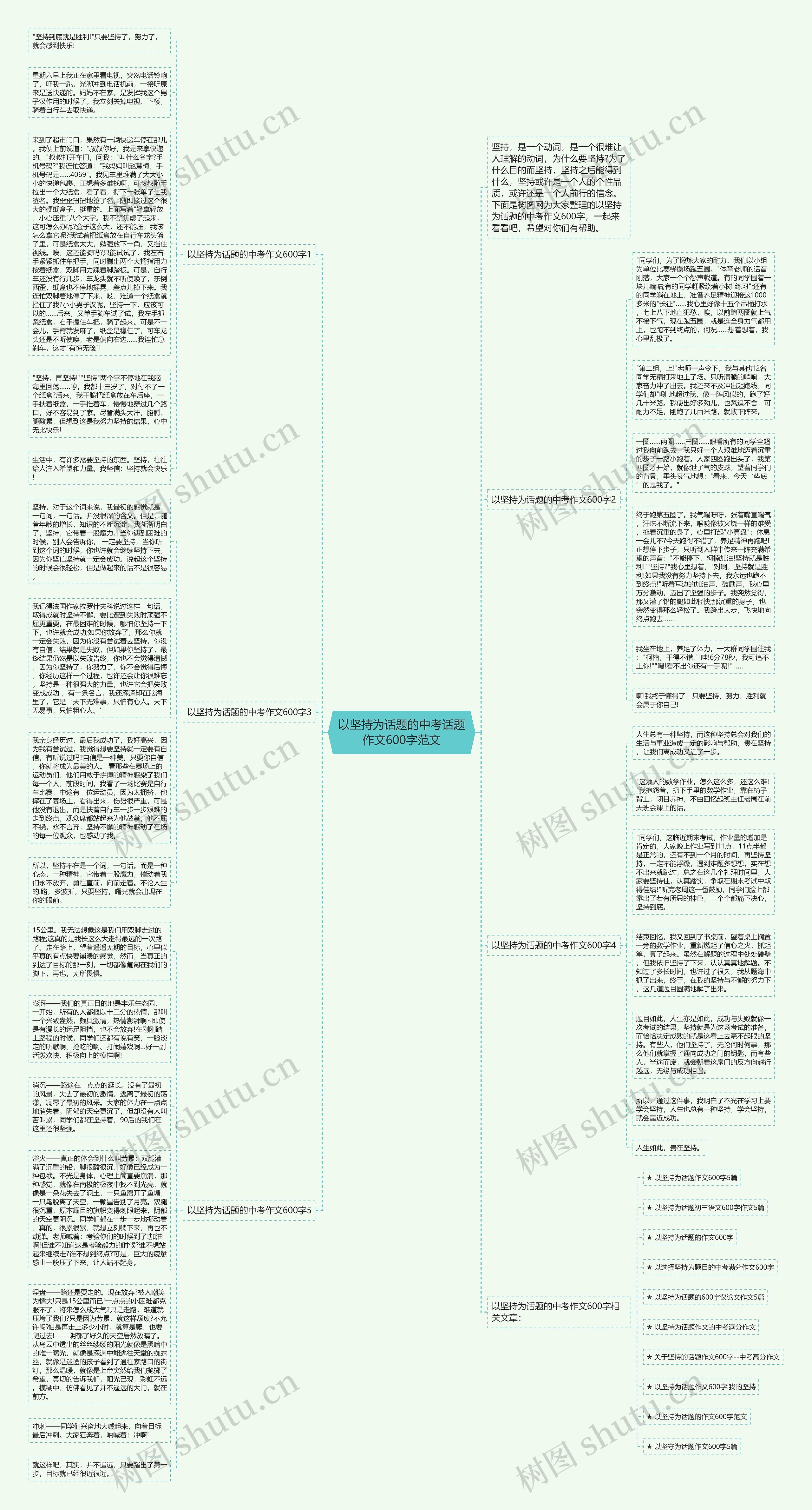 以坚持为话题的中考话题作文600字范文思维导图