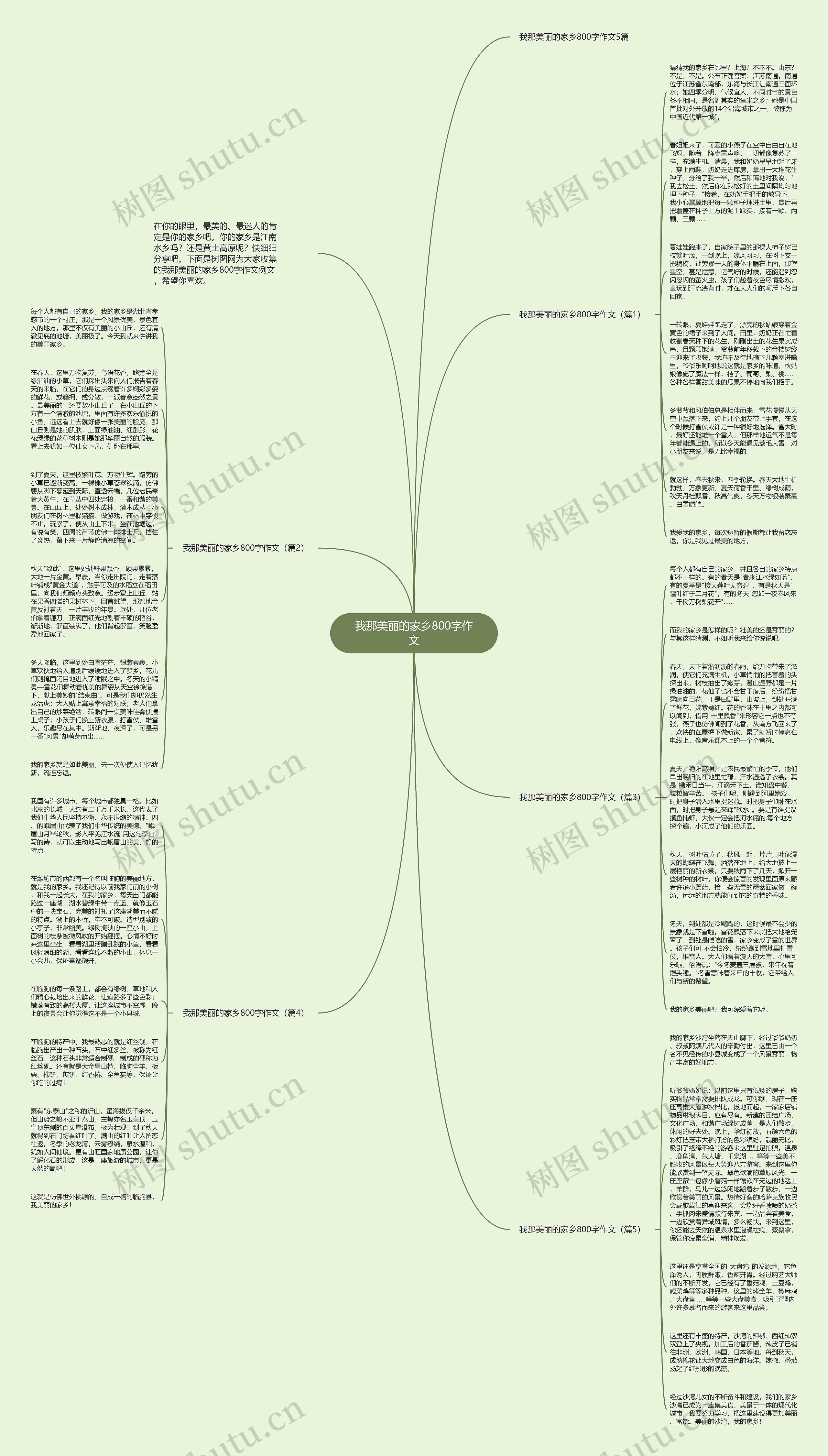 我那美丽的家乡800字作文思维导图