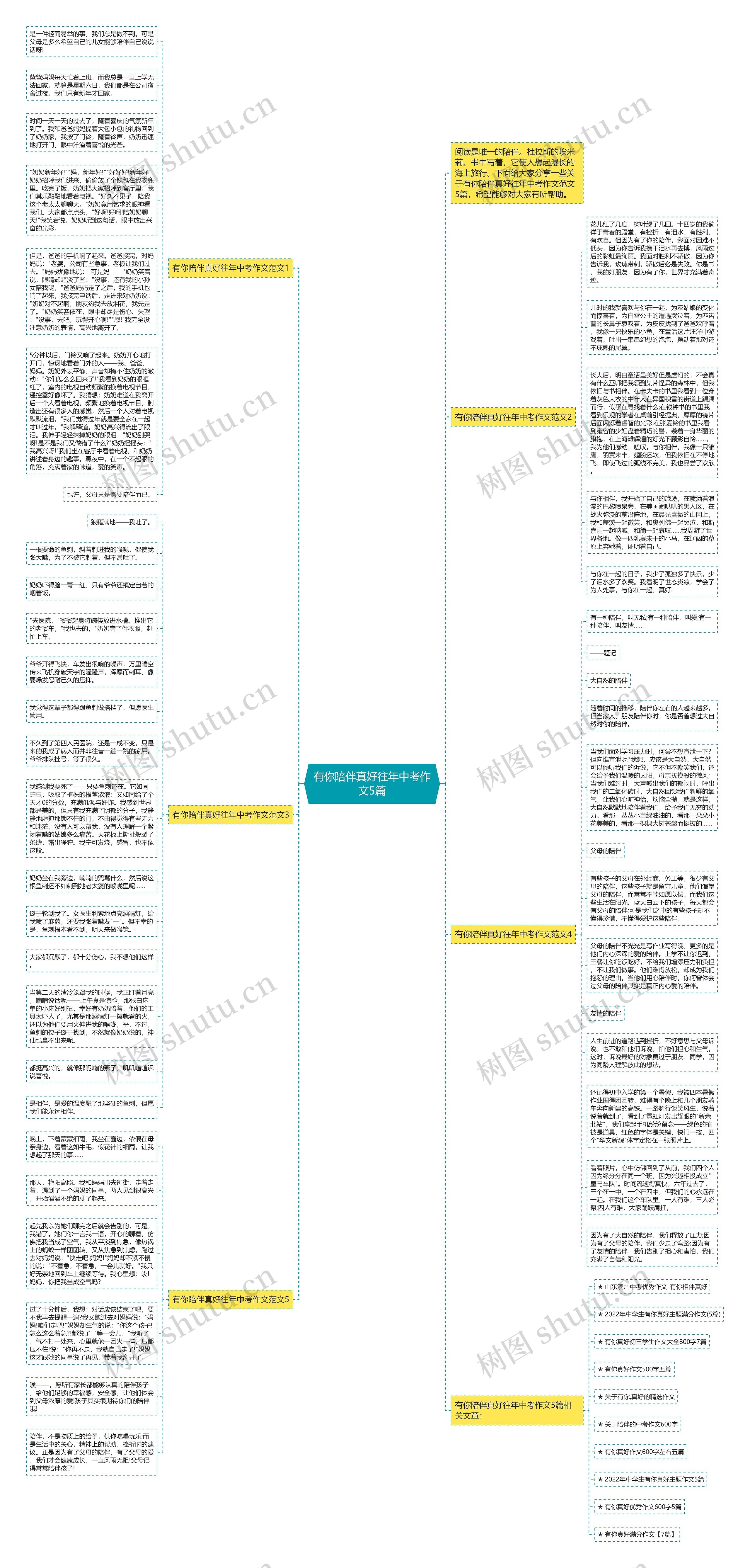 有你陪伴真好往年中考作文5篇思维导图