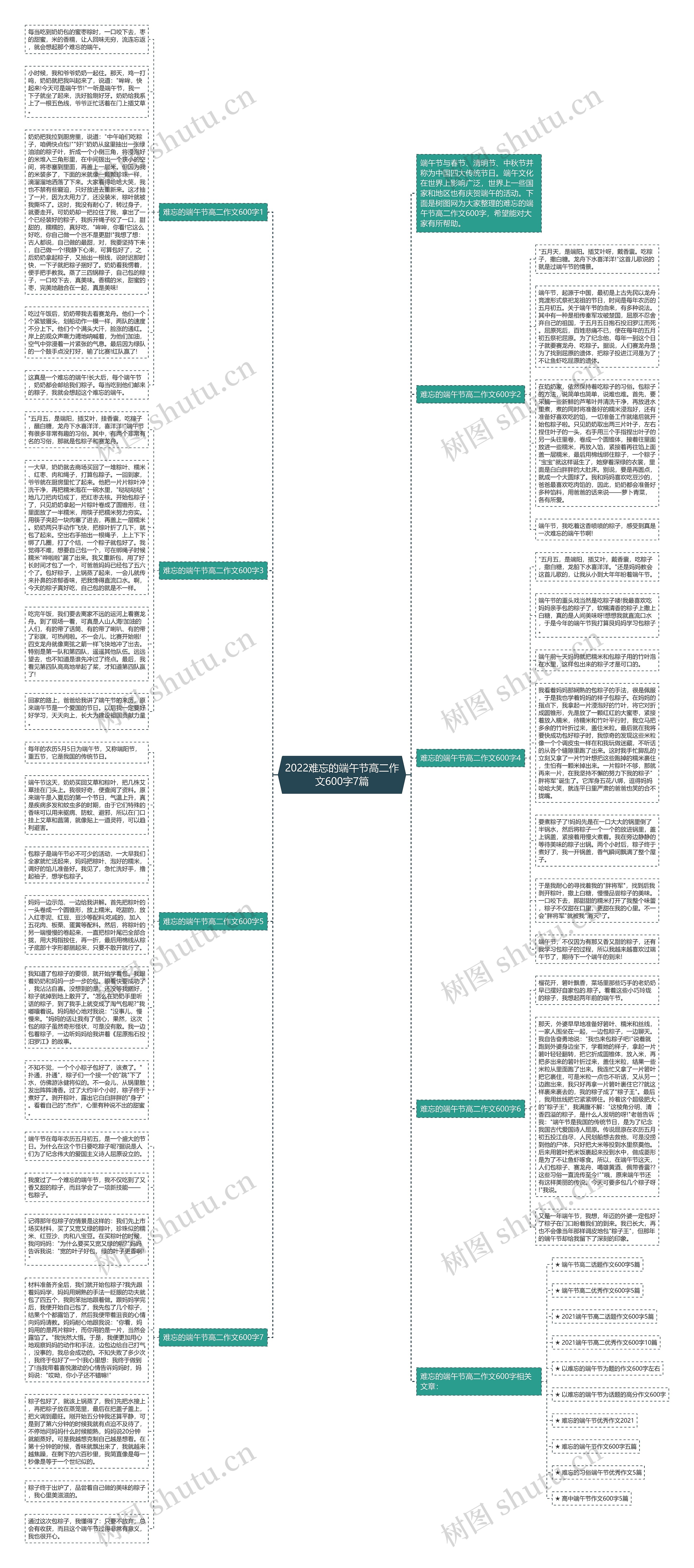 2022难忘的端午节高二作文600字7篇思维导图