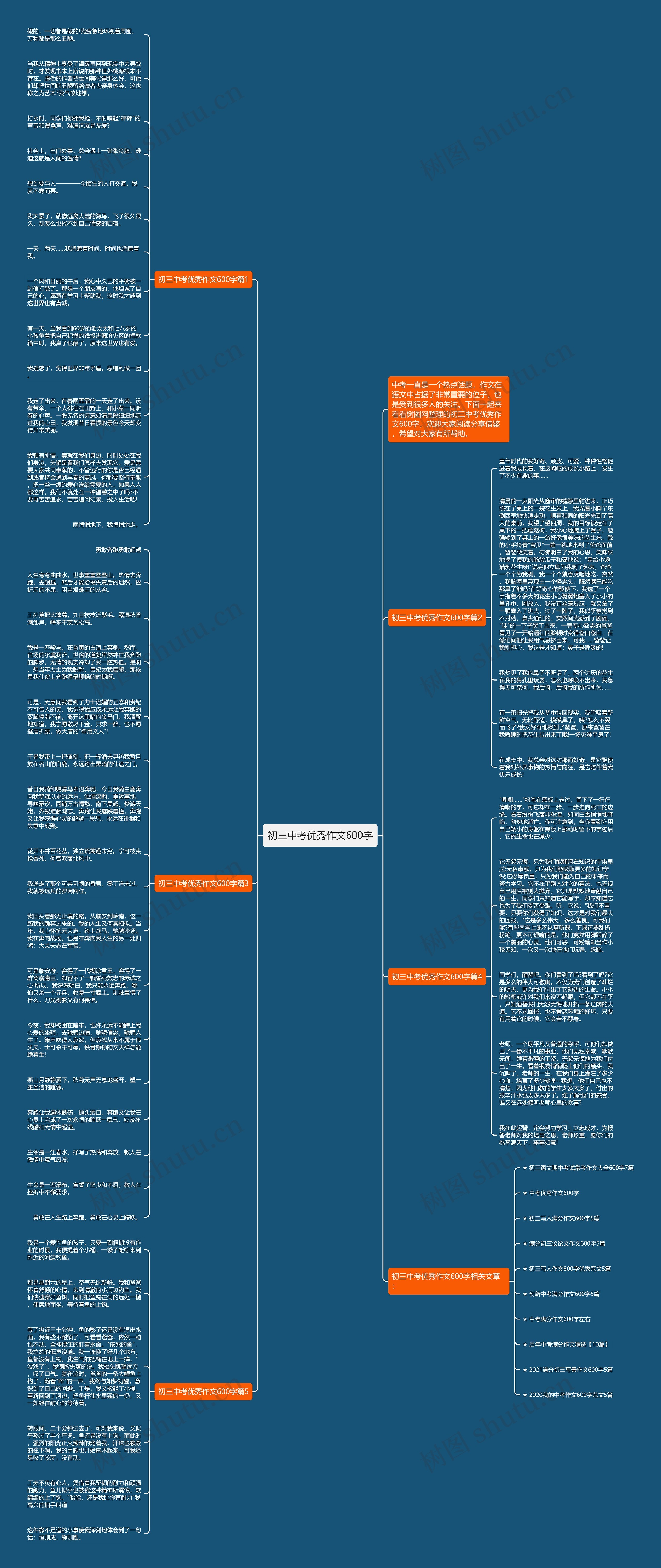 初三中考优秀作文600字思维导图
