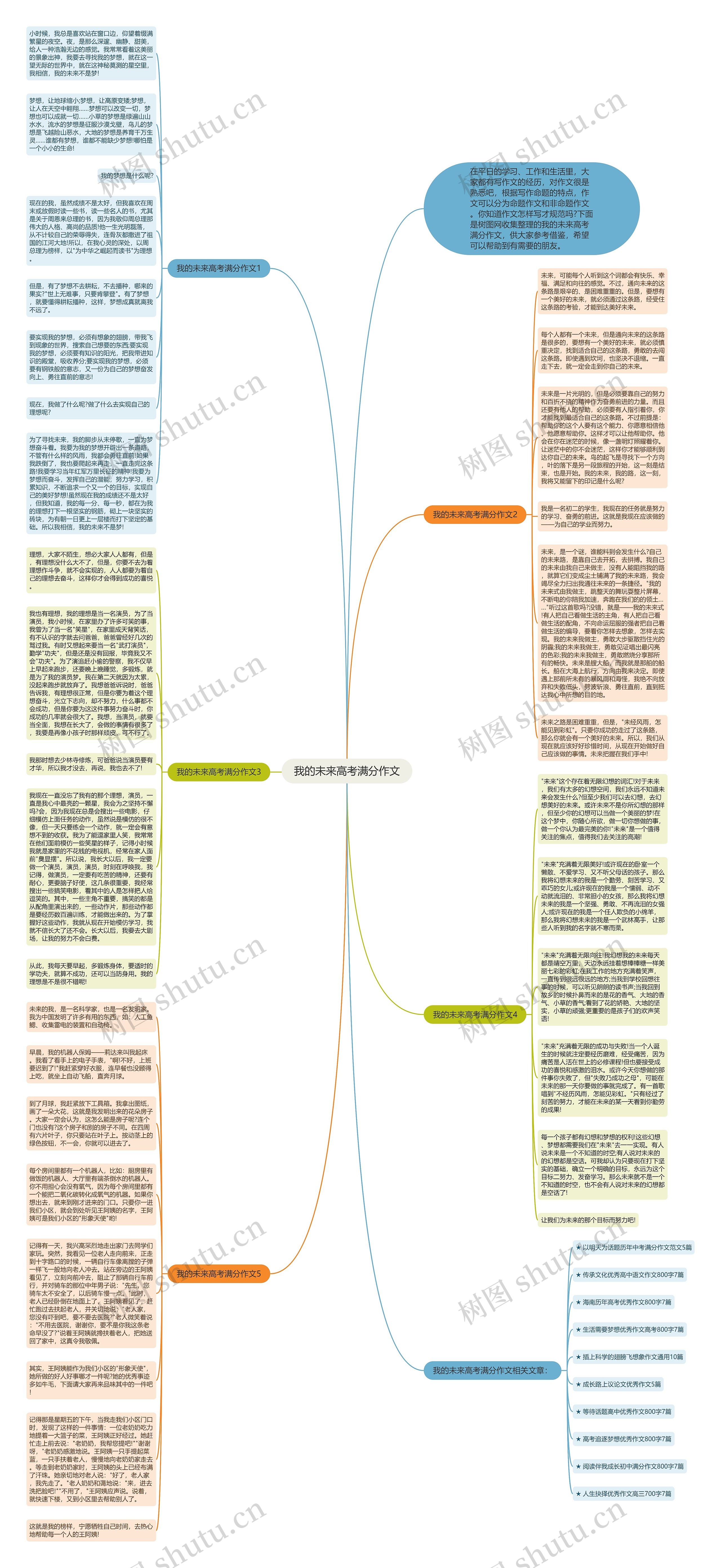 我的未来高考满分作文思维导图