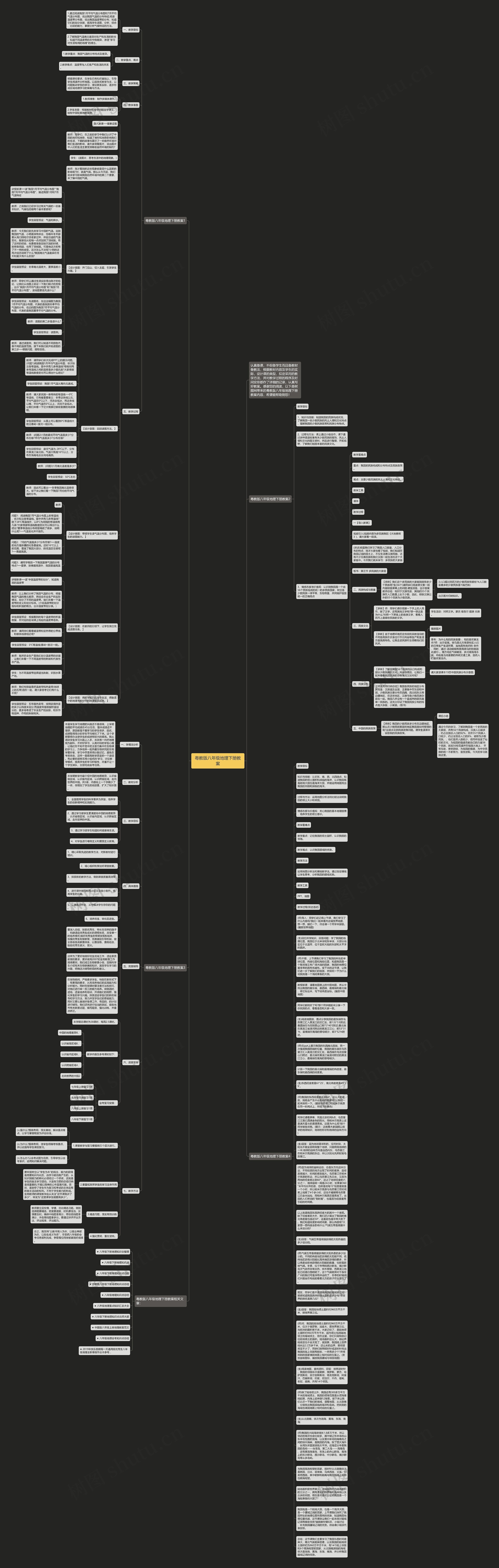 粤教版八年级地理下册教案思维导图