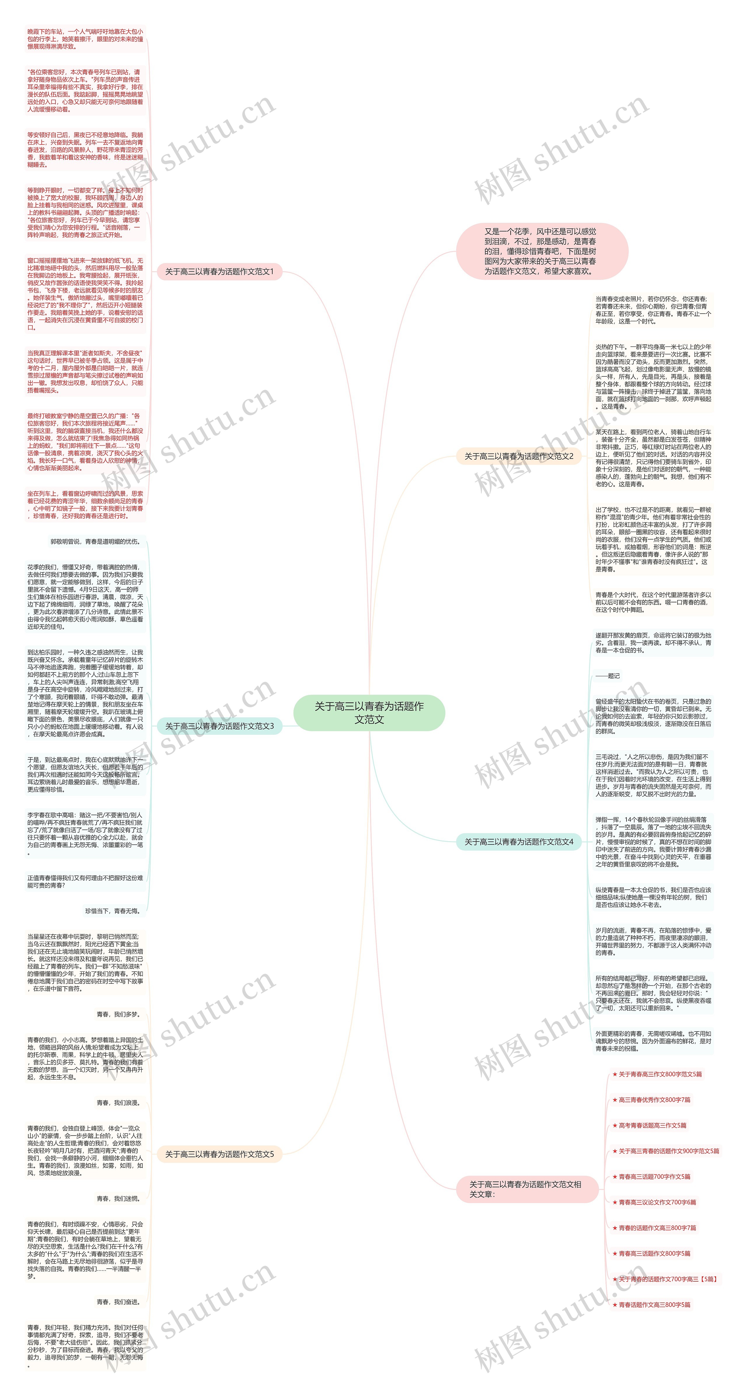 关于高三以青春为话题作文范文思维导图