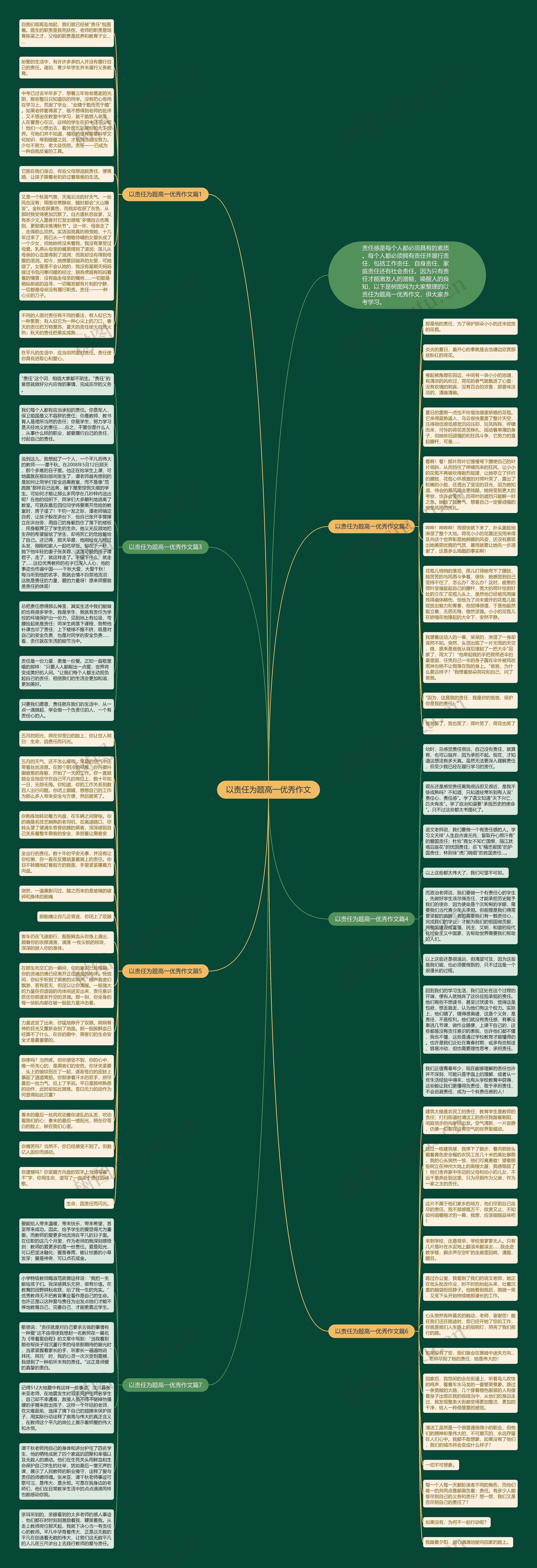 以责任为题高一优秀作文思维导图