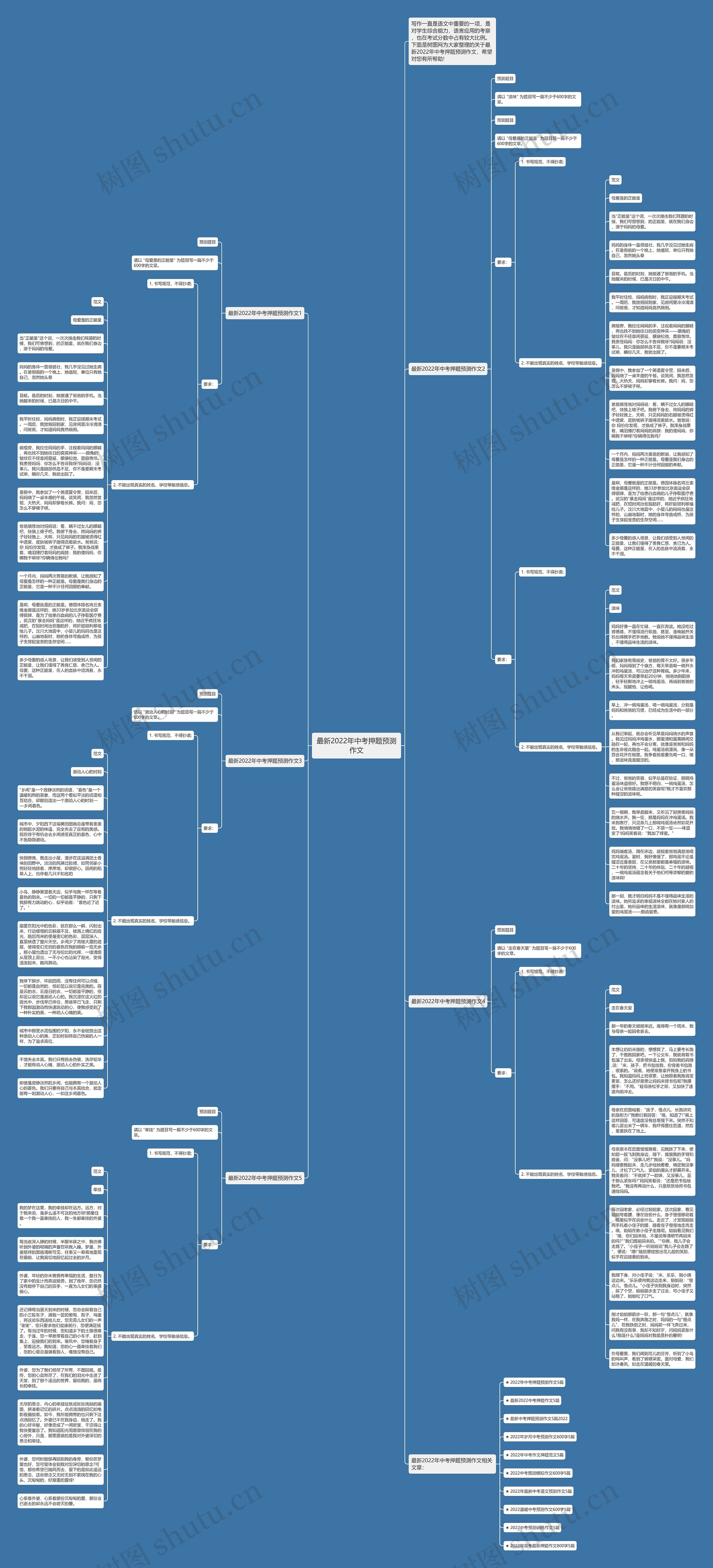 最新2022年中考押题预测作文思维导图