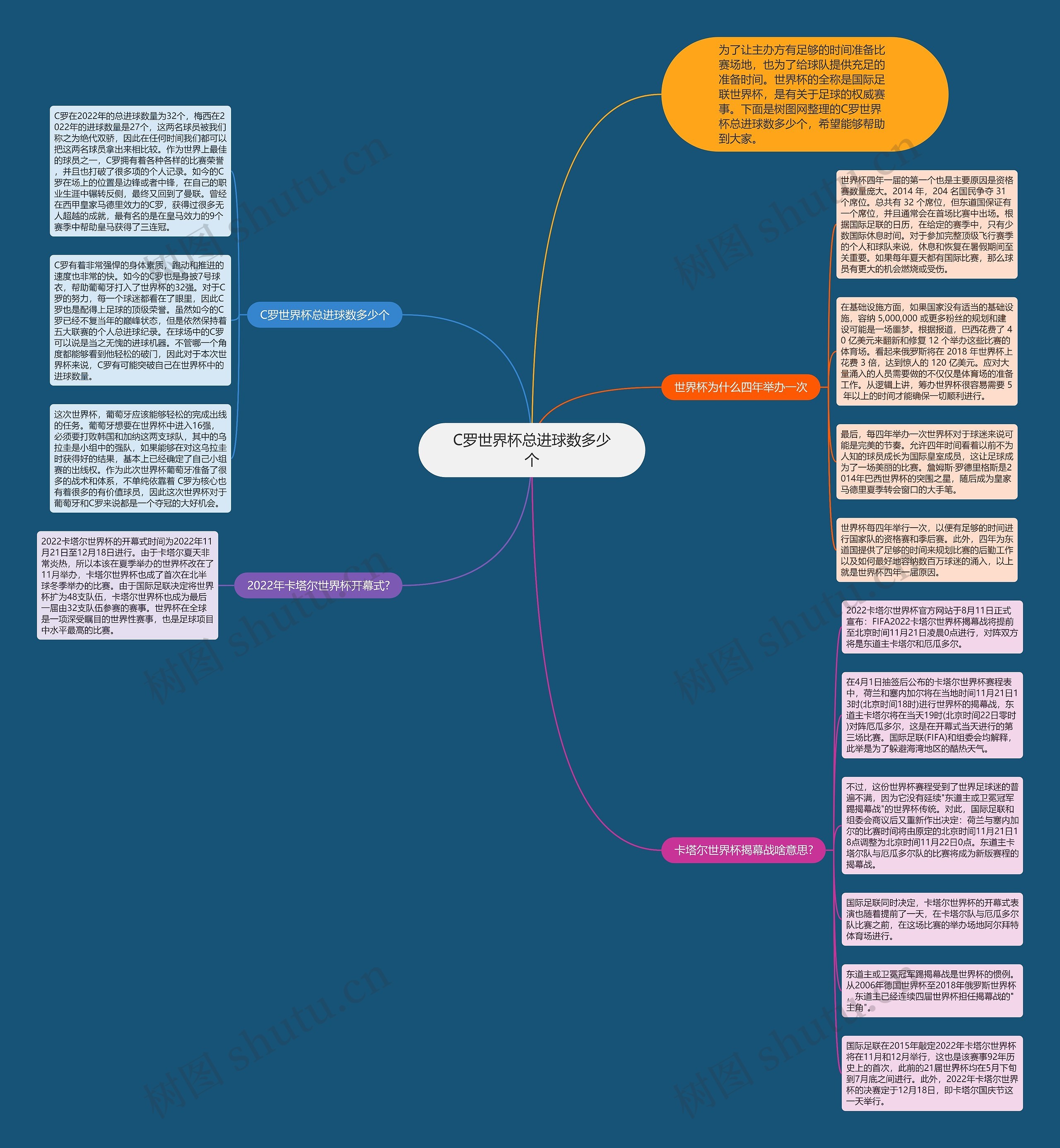 C罗世界杯总进球数多少个思维导图