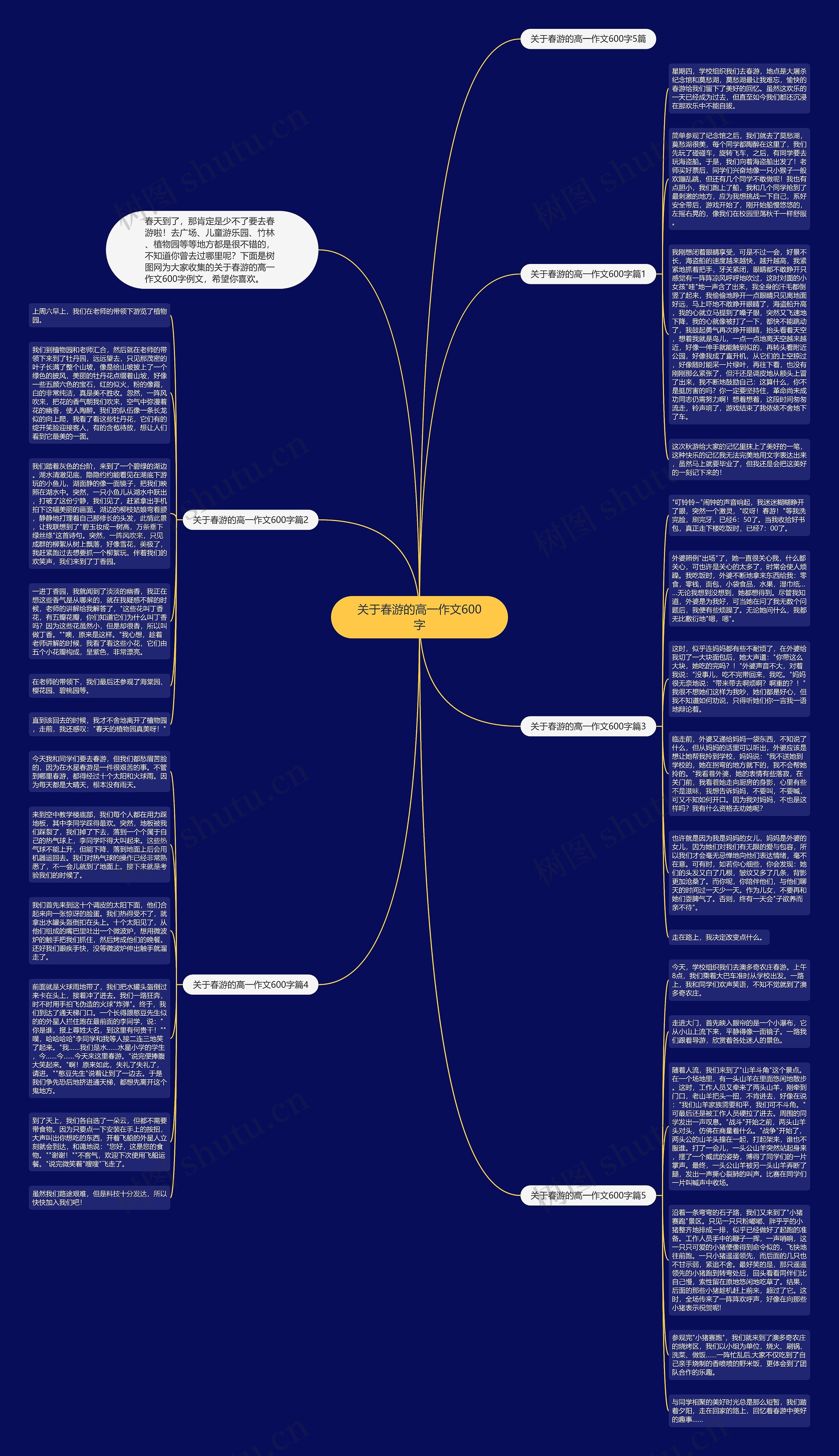 关于春游的高一作文600字思维导图