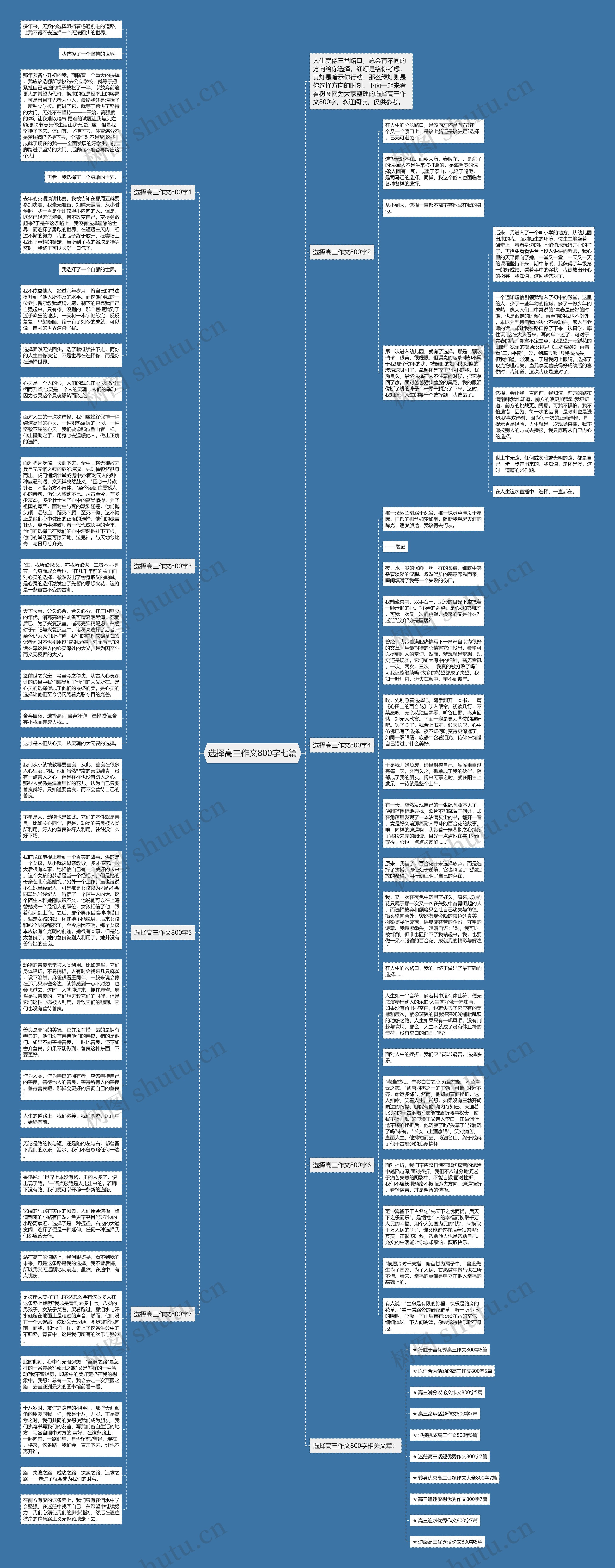 选择高三作文800字七篇思维导图